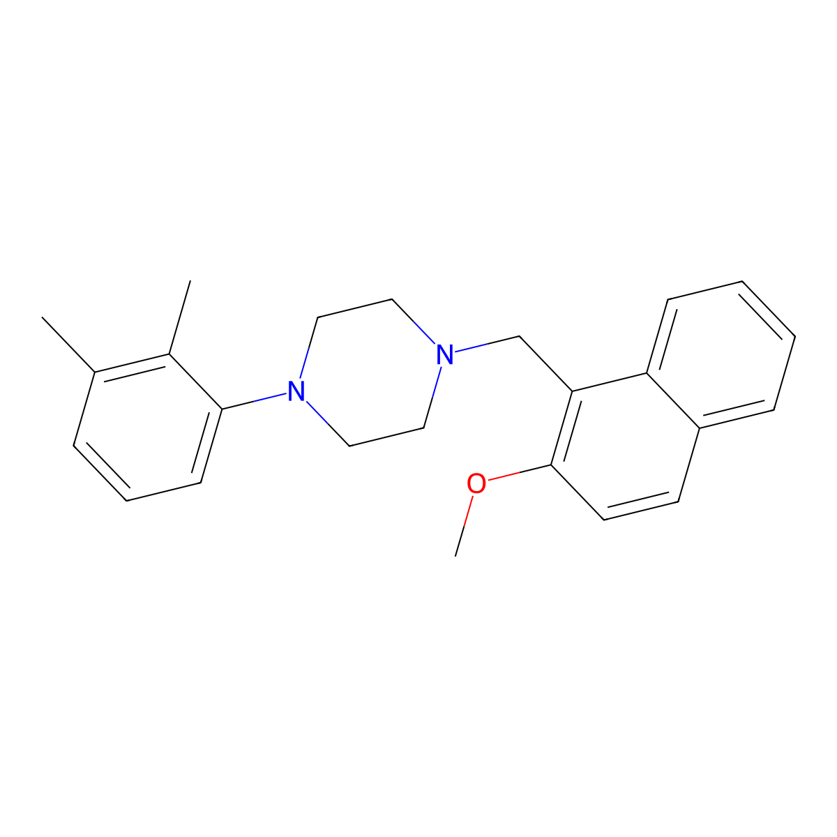 1-(2,3-Dimethylphenyl)-4-[(2-methoxynaphthalen-1-yl)methyl]piperazine molecular structure, CAS 415924-30-0