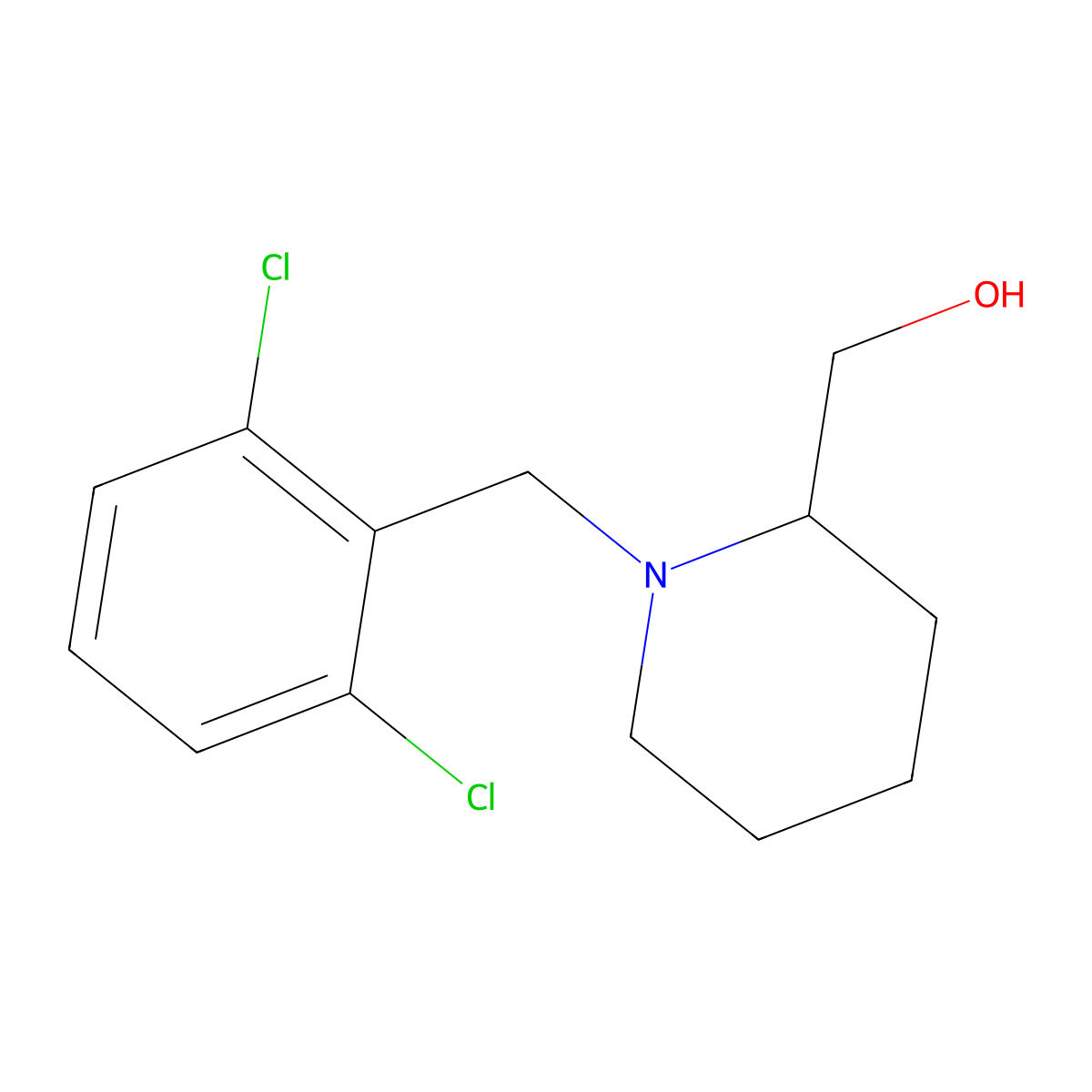 [1-(2,6-Dichloro-benzyl)-piperidin-2-yl]-methanol molecular structure, CAS 415924-36-6
