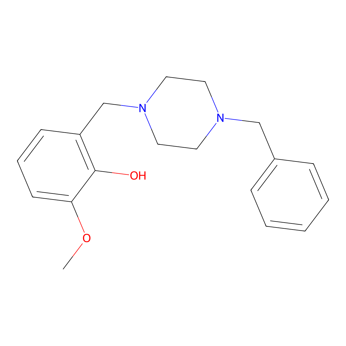 2-[(4-Benzylpiperazin-1-yl)methyl]-6-methoxyphenol molecular structure, CAS 415924-78-6