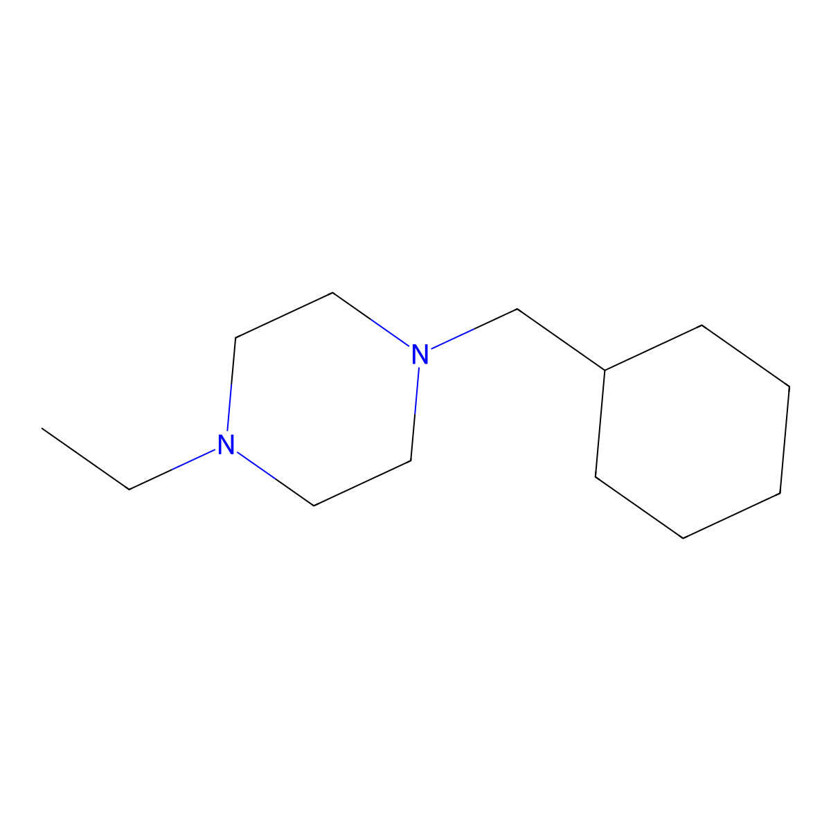 Piperazine, 1-(cyclohexylmethyl)-4-ethyl-(9CI) molecular structure, CAS 415924-99-1