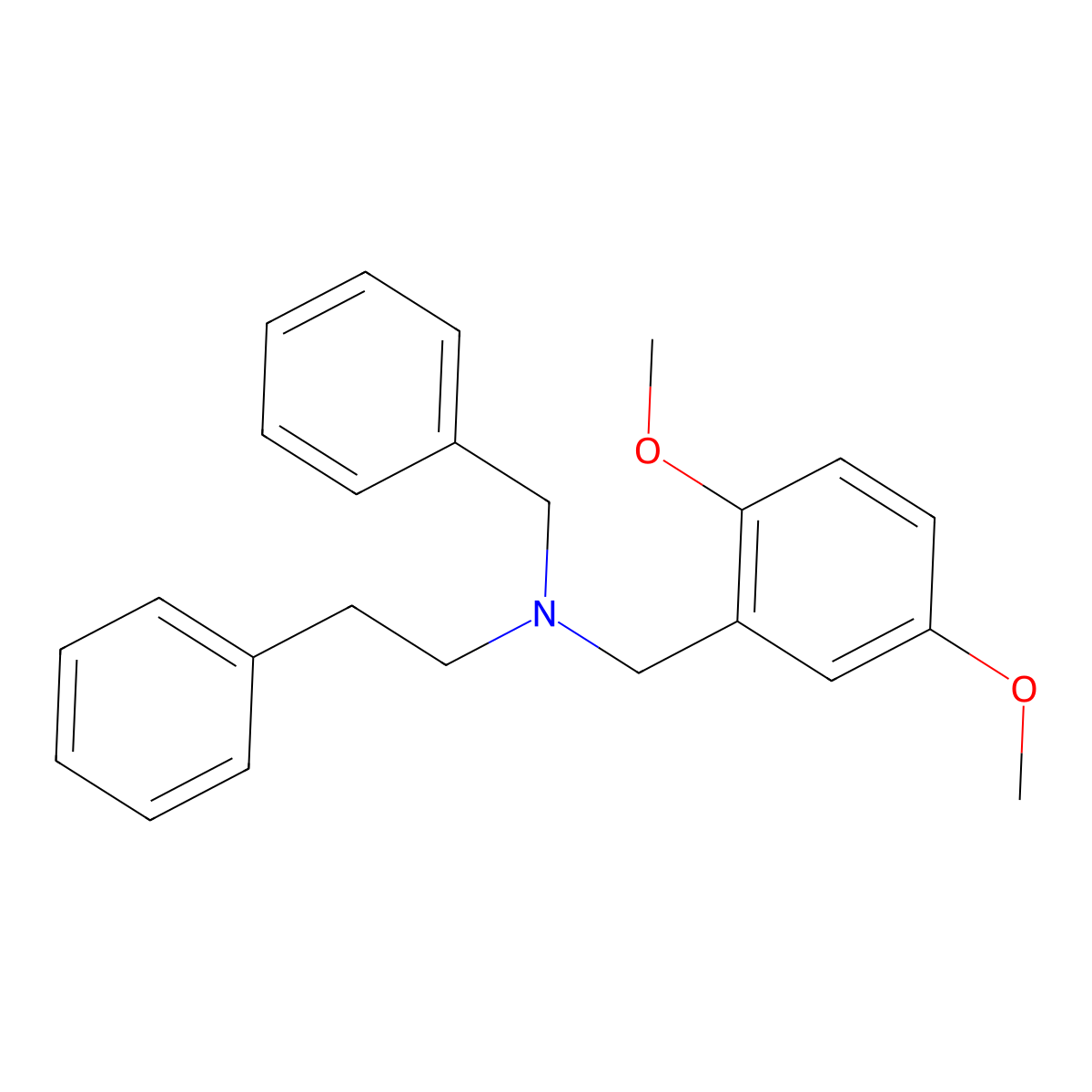 N-benzyl-N-(2,5-dimethoxybenzyl)-2-phenylethanamine molecular structure, CAS 415925-25-6