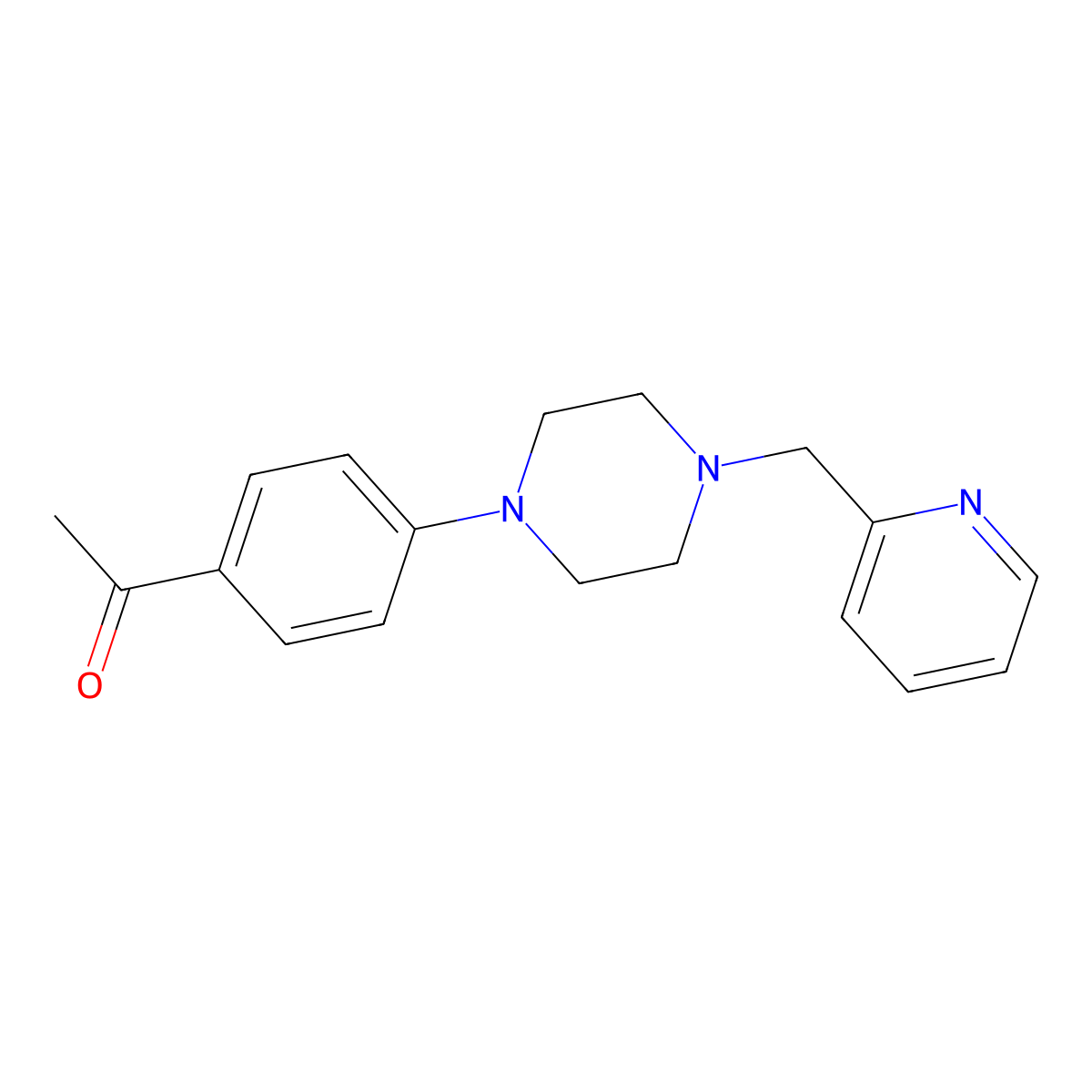 1-(4-(4-((Pyridin-2-YL)methyl)piperazin-1-YL)phenyl)ethanone molecular structure, CAS 415925-40-5