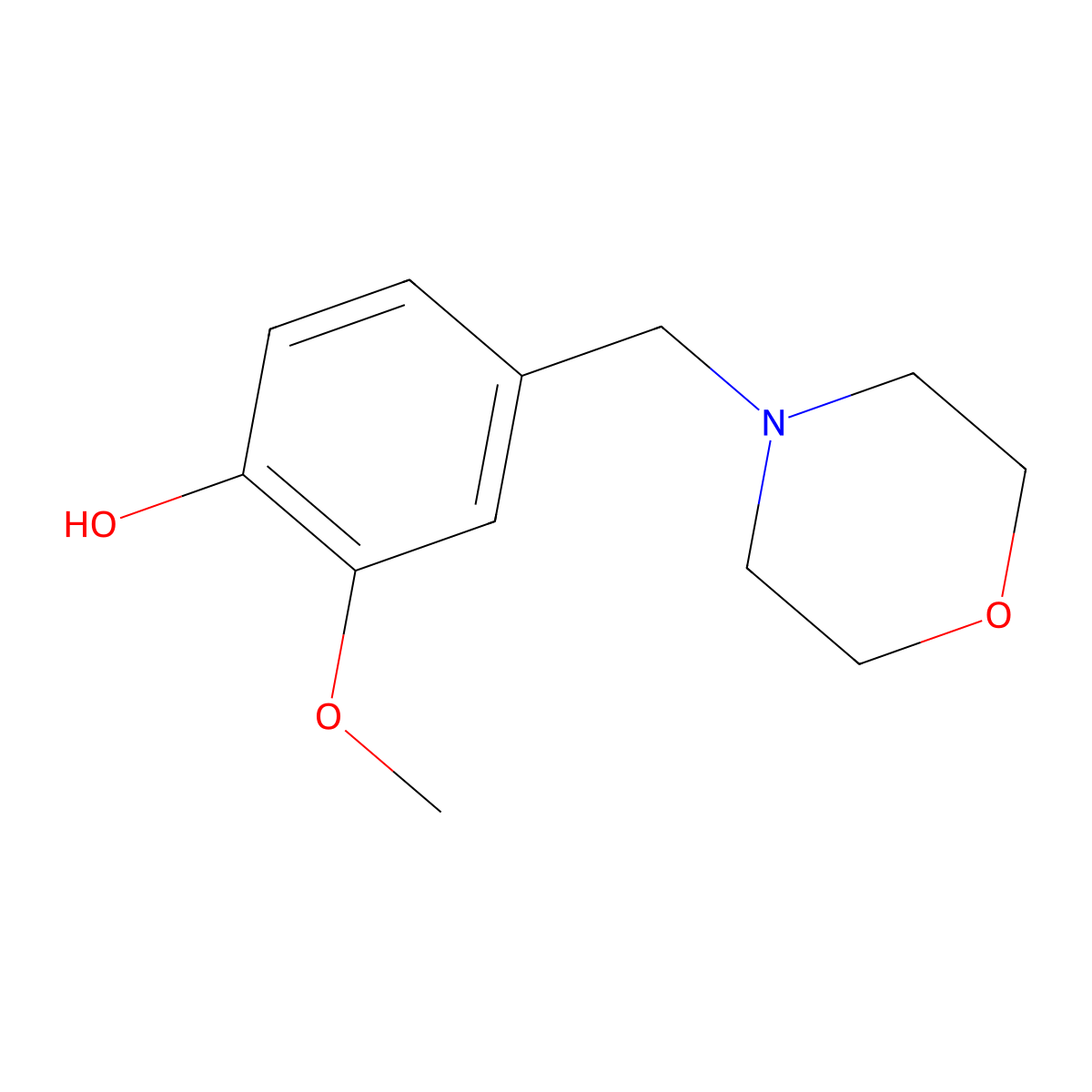 2-Methoxy-4-(morpholin-4-ylmethyl)phenol molecular structure, CAS 415928-53-9
