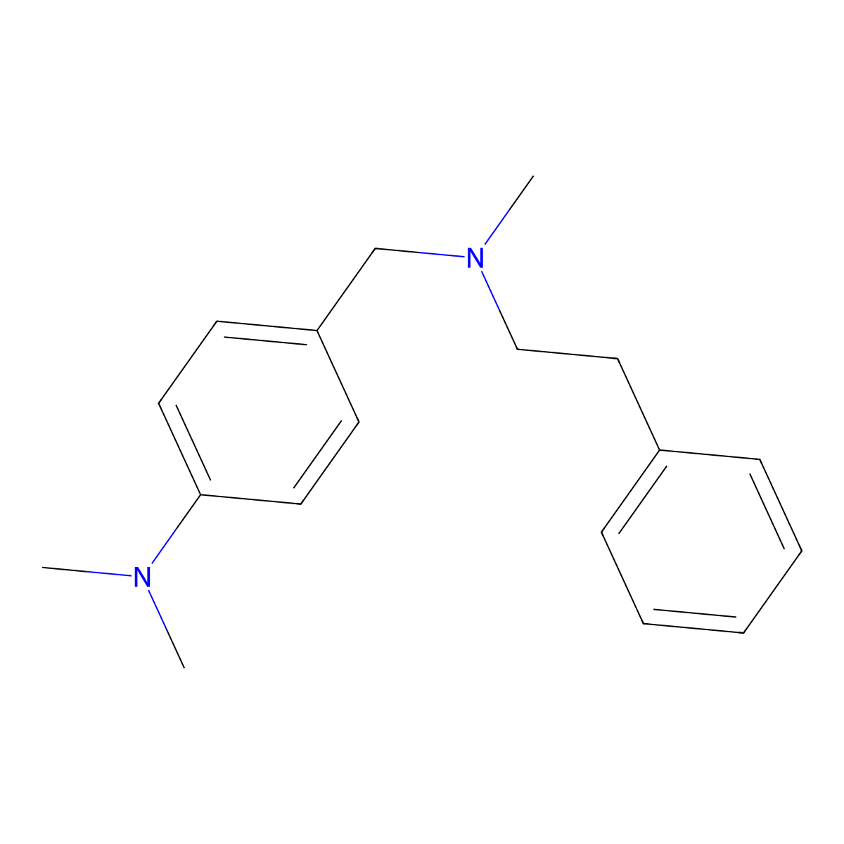N,N-dimethyl-4-[[methyl(2-phenylethyl)amino]methyl]aniline molecular structure, CAS 415929-57-6