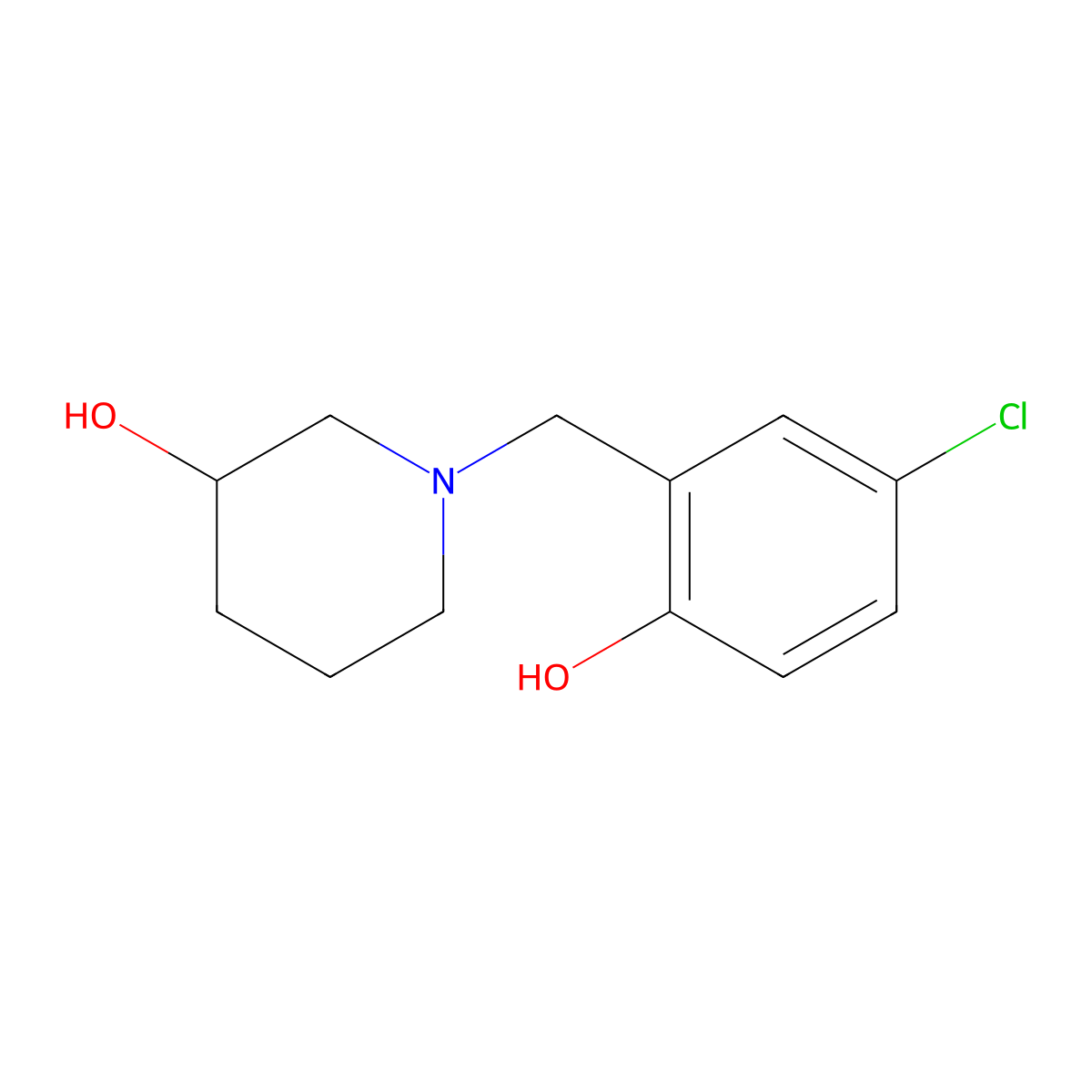 1-(5-Chloro-2-hydroxybenzyl)piperidin-3-ol molecular structure, CAS 415929-73-6