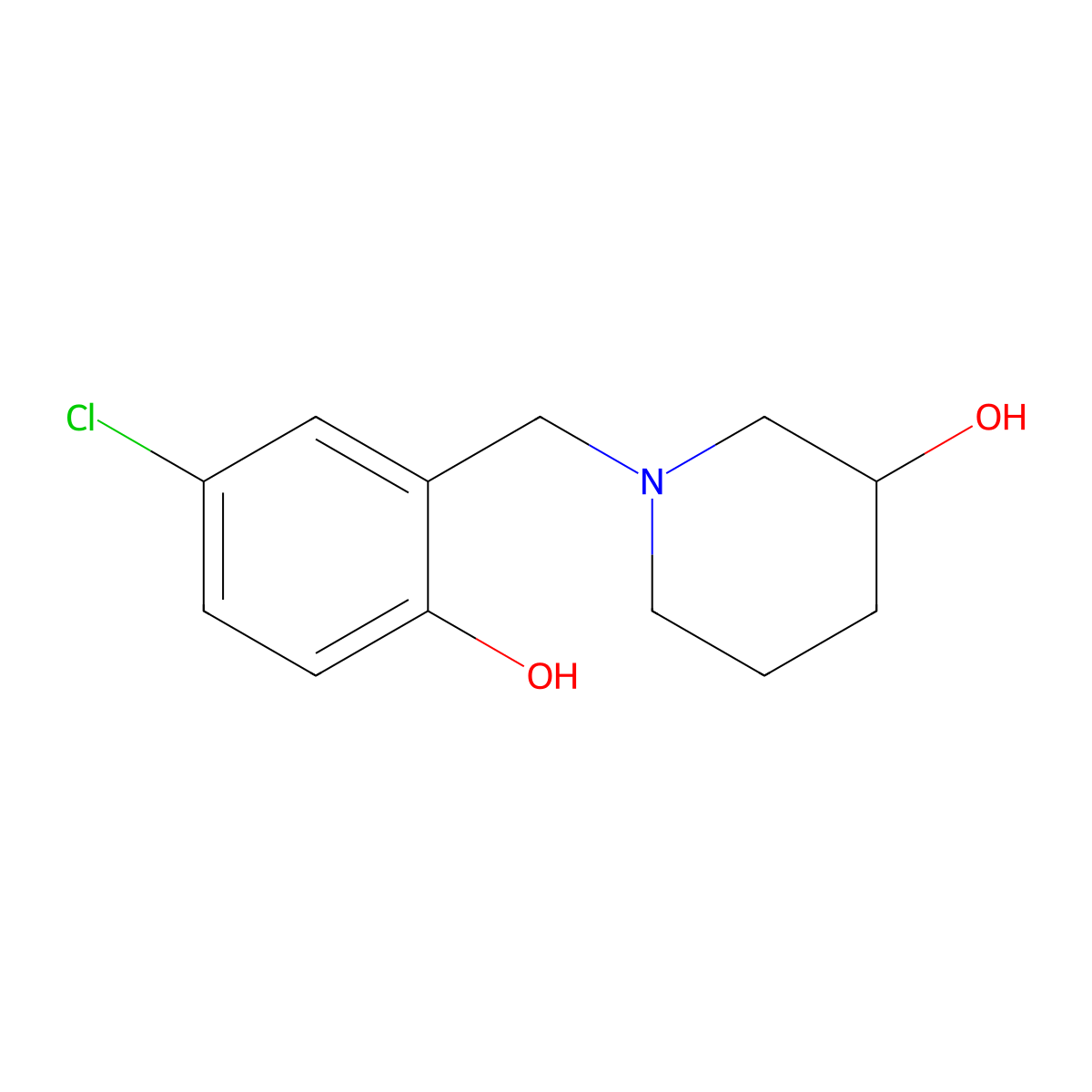 1-(5-Chloro-2-hydroxybenzyl)piperidin-3-ol molecular structure, CAS 415929-73-6