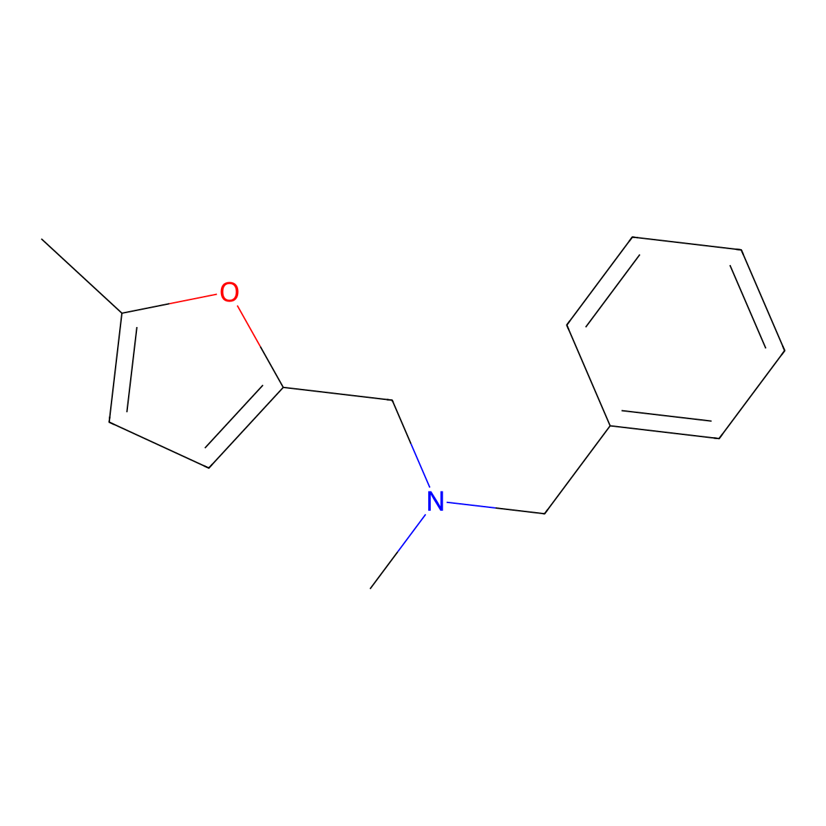Benzyl(methyl)[(5-methylfuran-2-yl)methyl]amine molecular structure, CAS 415930-18-6