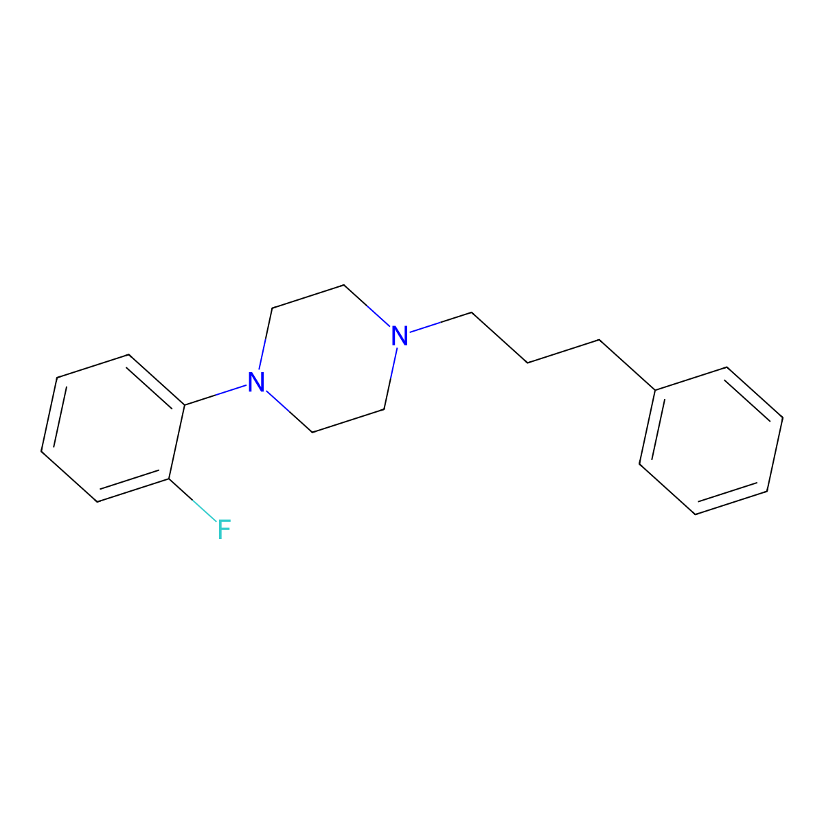 1-(2-Fluorophenyl)-4-(3-phenylpropyl)piperazine molecular structure, CAS 415930-34-6