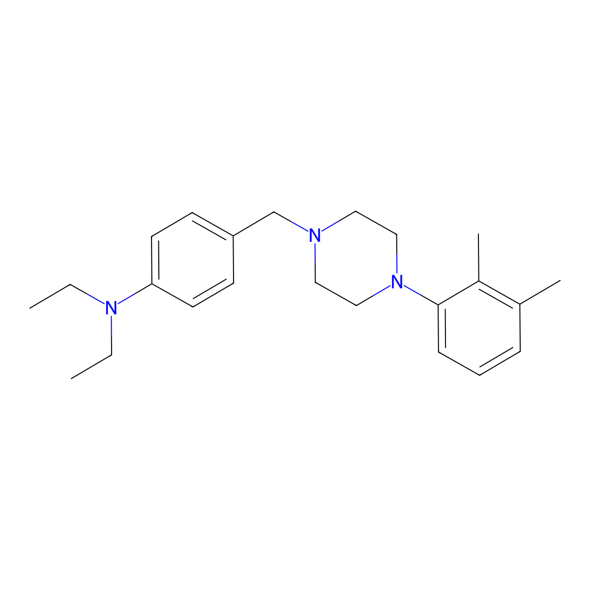 4-[[4-(2,3-dimethylphenyl)piperazin-1-yl]methyl]-N,N-diethylaniline molecular structure, CAS 415930-98-2