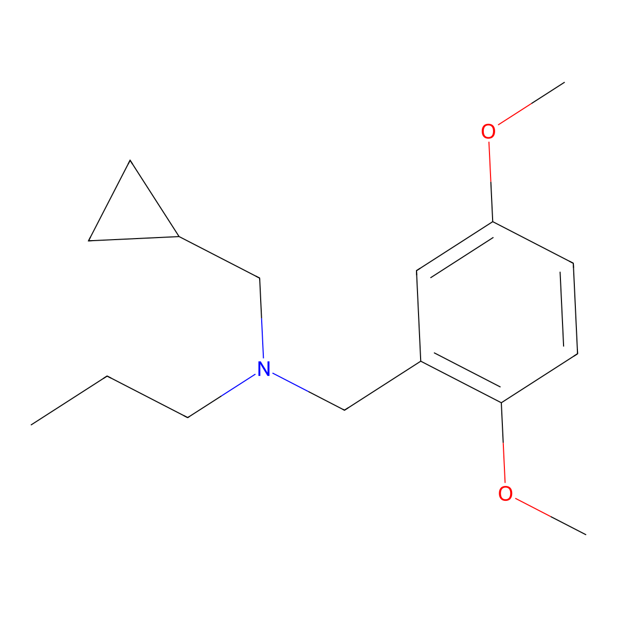 N-(Cyclopropylmethyl)-2,5-dimethoxy-N-propylbenzenemethanamine molecular structure, CAS 415931-09-8