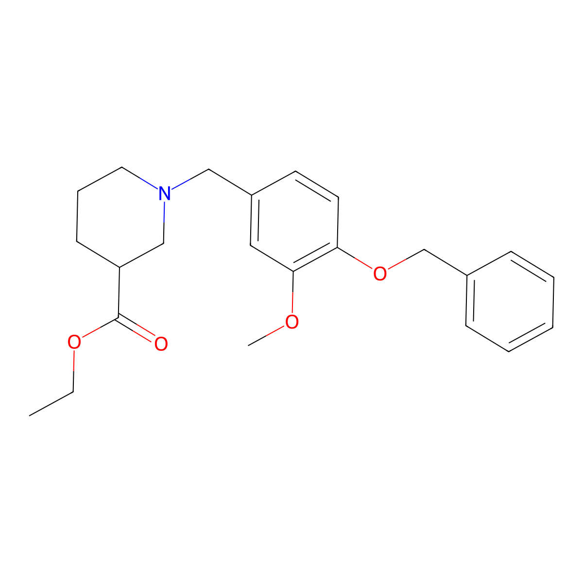Ethyl 1-[4-(benzyloxy)-3-methoxybenzyl]piperidine-3-carboxylate molecular structure, CAS 415931-12-3
