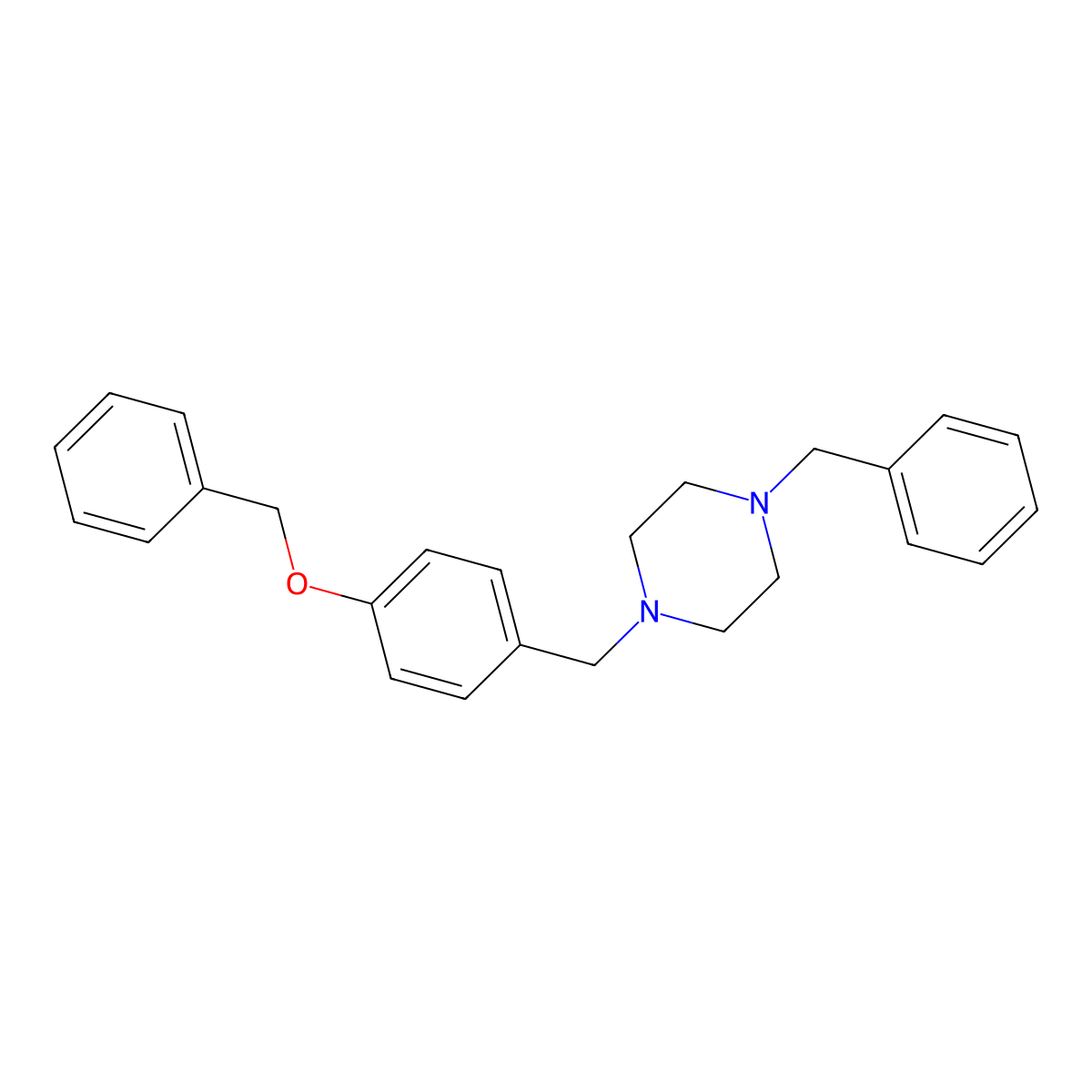 1-Benzyl-4-[4-(benzyloxy)benzyl]piperazine molecular structure, CAS 415931-18-9