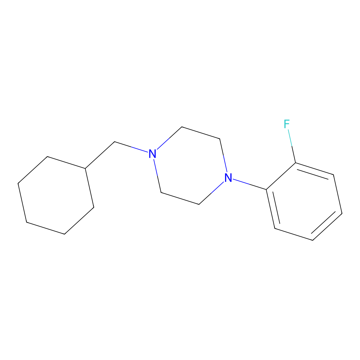 1-(Cyclohexylmethyl)-4-(2-fluorophenyl)piperazine molecular structure, CAS 415931-98-5