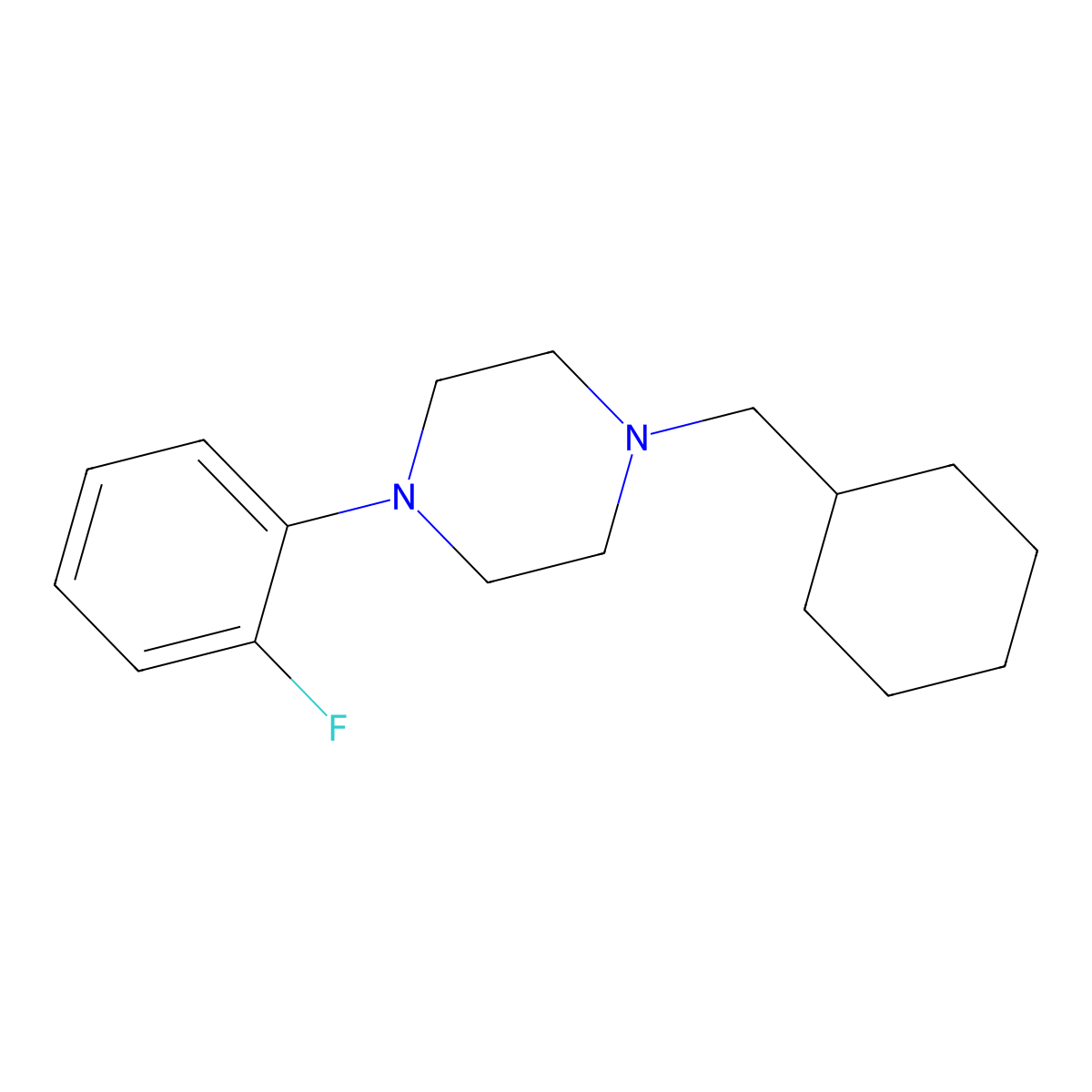 1-(Cyclohexylmethyl)-4-(2-fluorophenyl)piperazine molecular structure, CAS 415931-98-5
