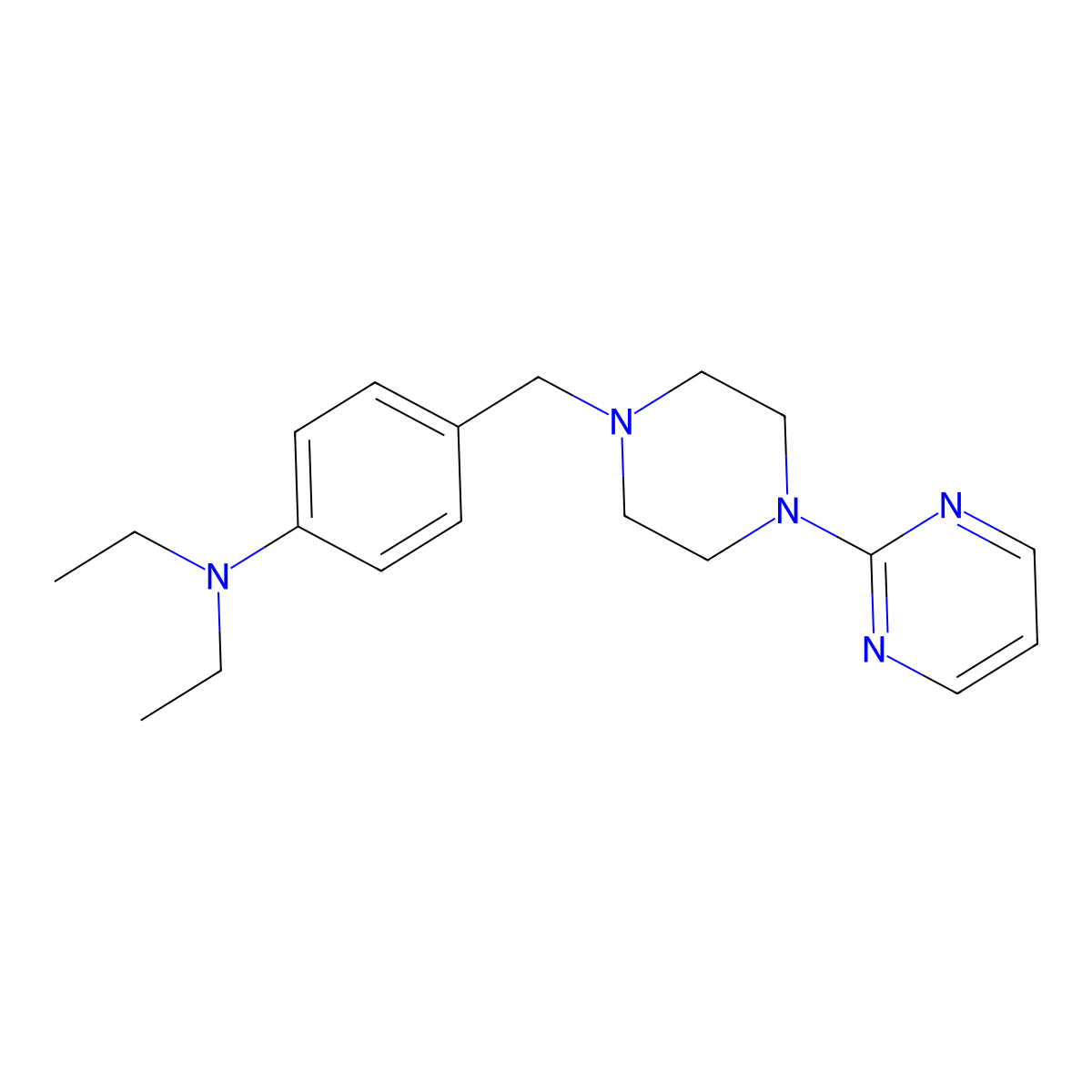 N,N-diethyl-4-[(4-pyrimidin-2-ylpiperazin-1-yl)methyl]aniline molecular structure, CAS 415932-46-6