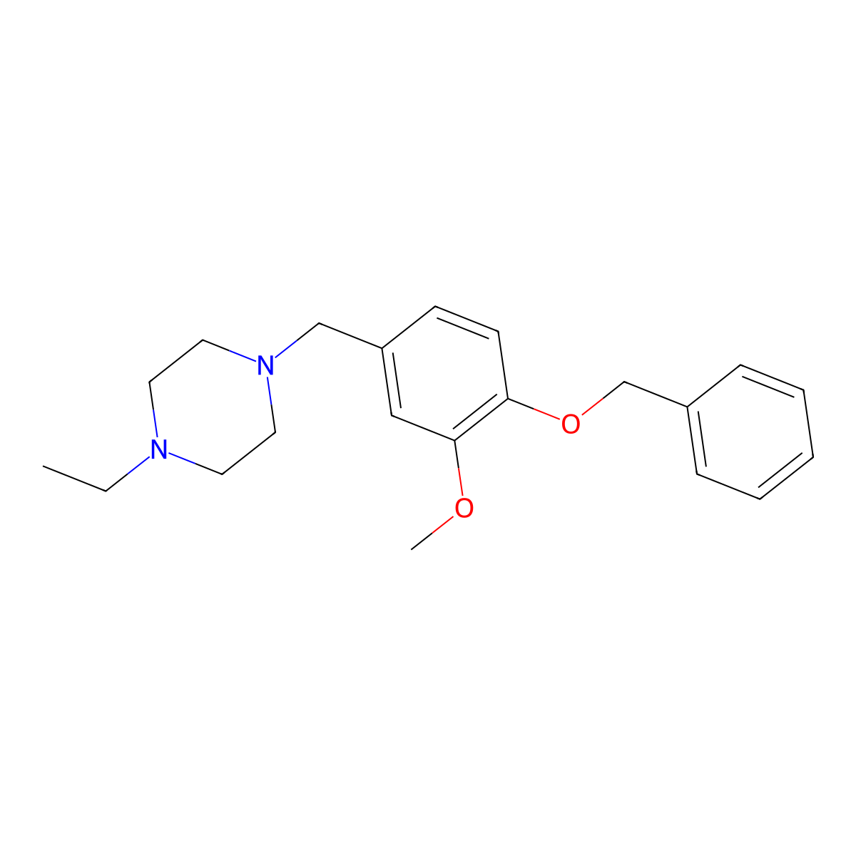 1-[4-(Benzyloxy)-3-methoxybenzyl]-4-ethylpiperazine molecular structure, CAS 415932-58-0