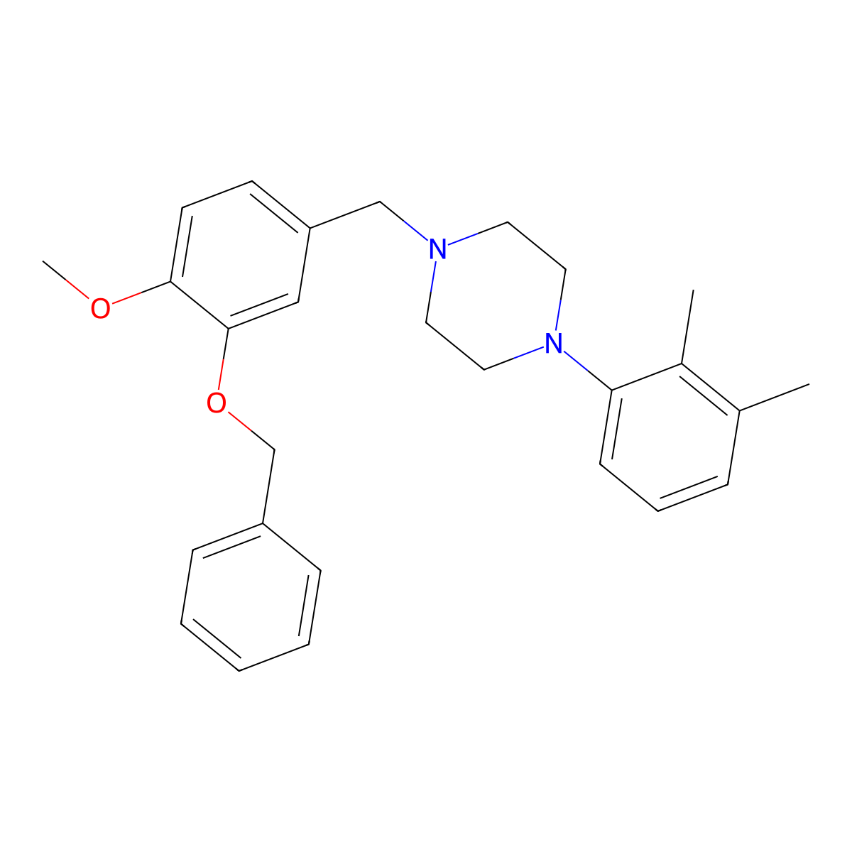 1-[3-(Benzyloxy)-4-methoxybenzyl]-4-(2,3-dimethylphenyl)piperazine molecular structure, CAS 415933-73-2