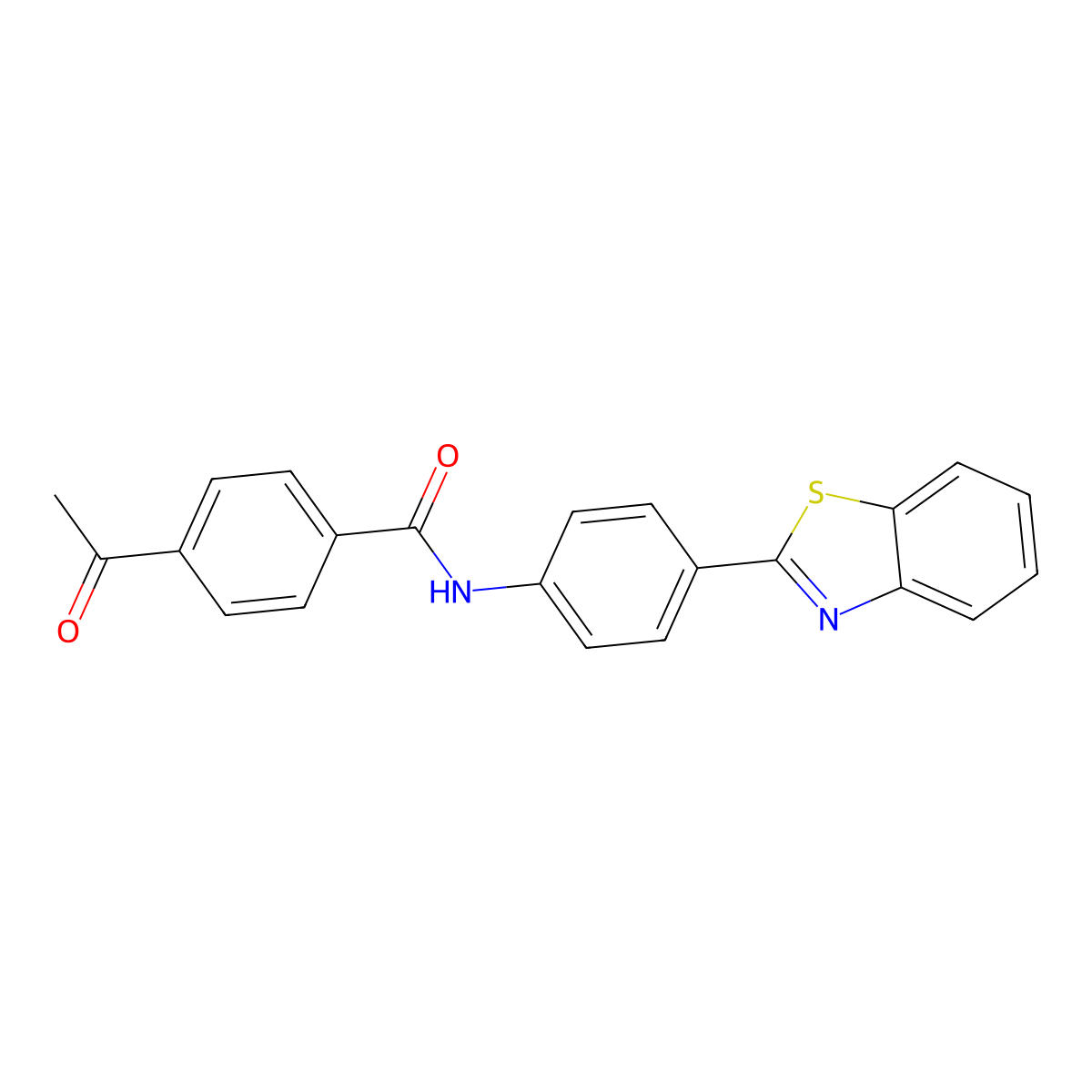 4-acetyl-N-[4-(1,3-benzothiazol-2-yl)phenyl]benzamide molecular structure, CAS 415934-97-3