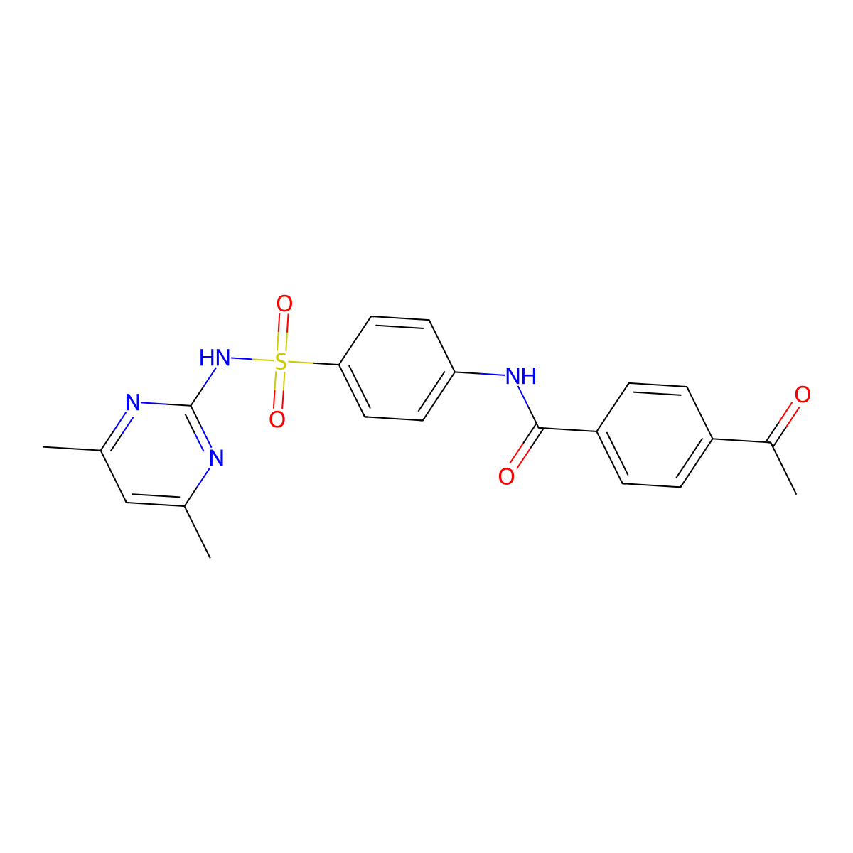 4-acetyl-N-{4-[(4,6-dimethylpyrimidin-2-yl)sulfamoyl]phenyl}benzamide molecular structure, CAS 415935-50-1