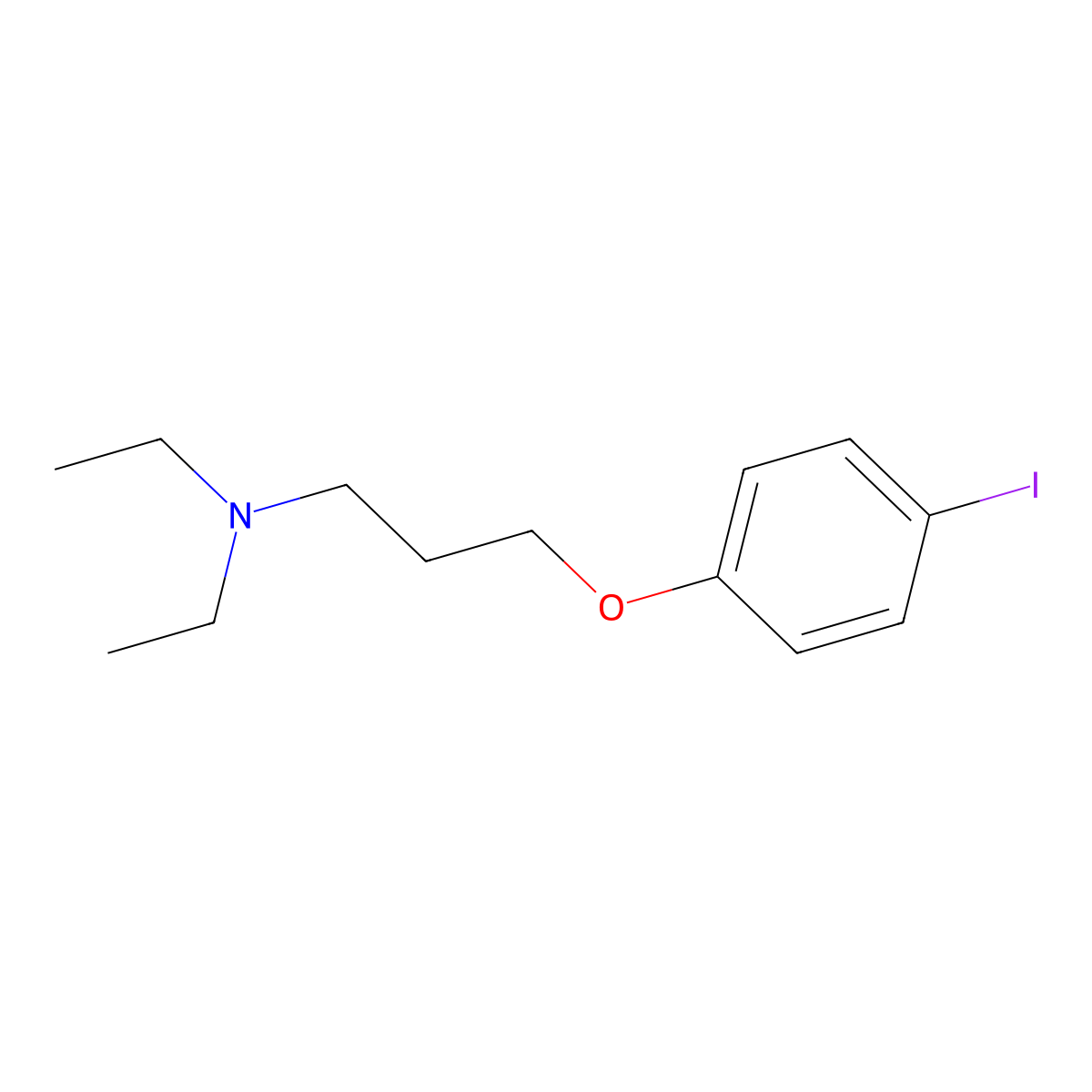 N,N-diethyl-3-(4-iodophenoxy)propan-1-amine molecular structure, CAS 415936-99-1