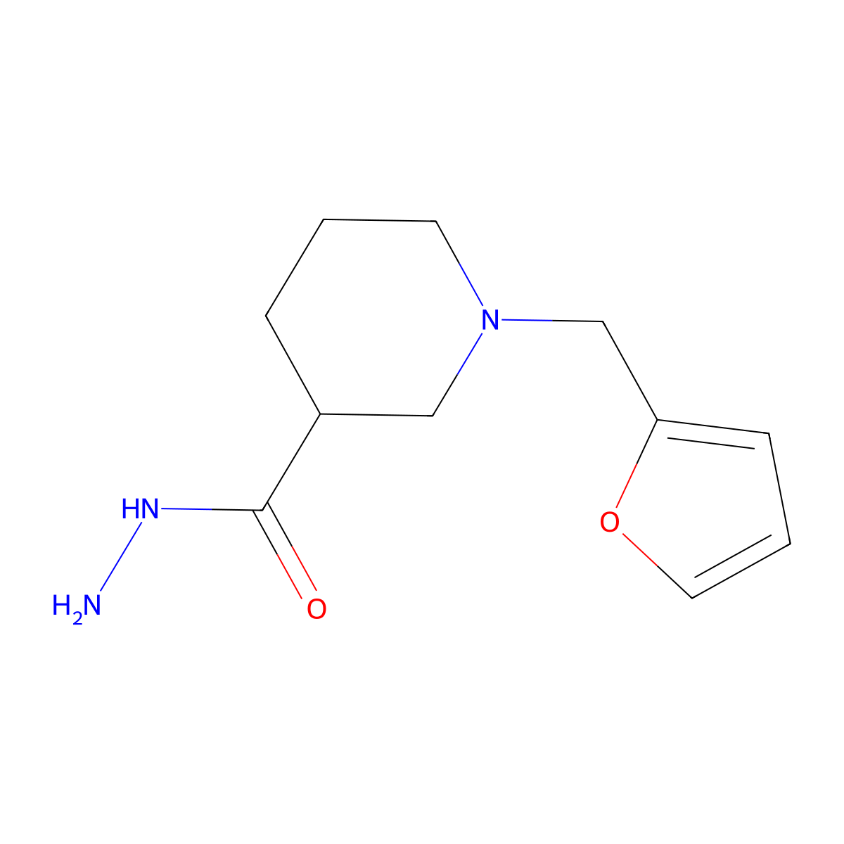 1-(Furan-2-ylmethyl)piperidine-3-carbohydrazide molecular structure, CAS 415937-00-7
