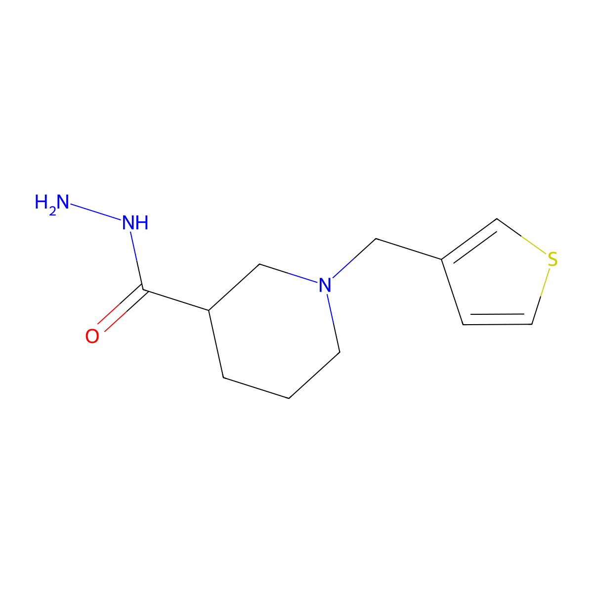 1-(Thiophen-3-ylmethyl)piperidine-3-carbohydrazide molecular structure, CAS 415937-73-4