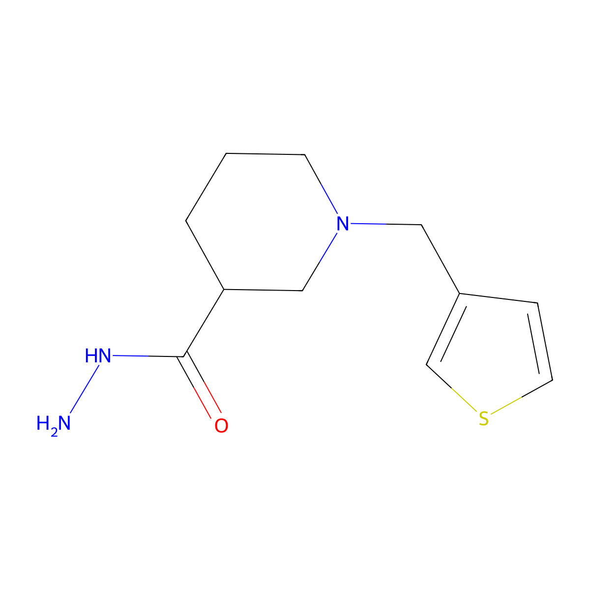 1-(Thiophen-3-ylmethyl)piperidine-3-carbohydrazide molecular structure, CAS 415937-73-4