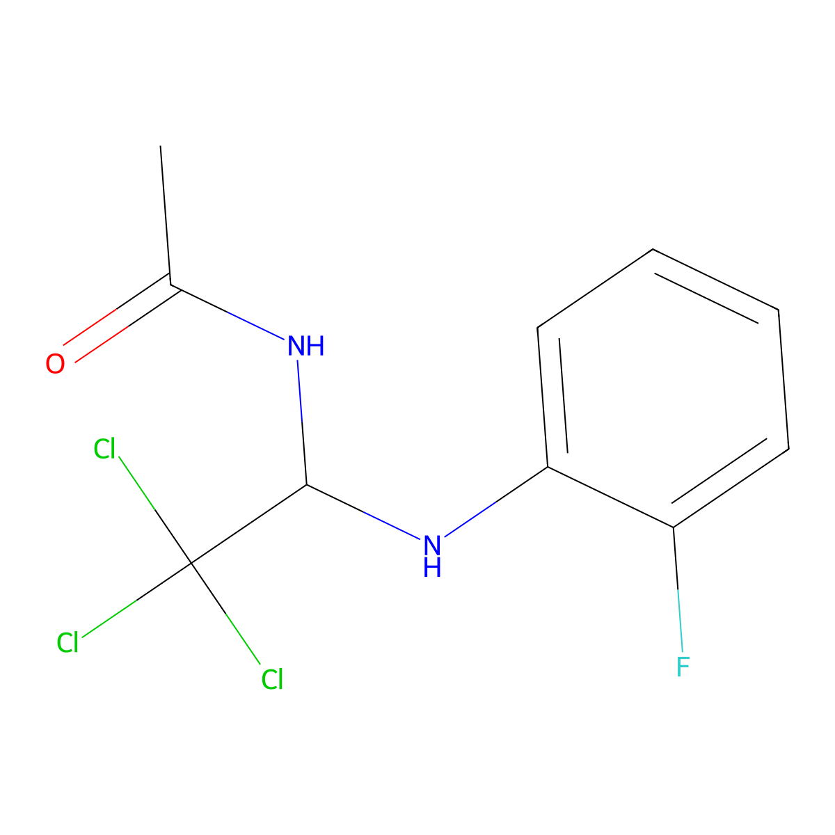 N-[2,2,2-trichloro-1-(2-fluoroanilino)ethyl]acetamide molecular structure, CAS 415938-69-1
