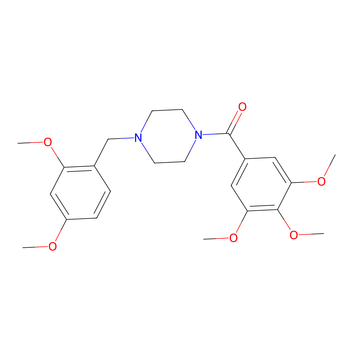 [4-[(2,4-Dimethoxyphenyl)methyl]piperazin-1-yl]-(3,4,5-trimethoxyphenyl)methanone molecular structure, CAS 415942-31-3