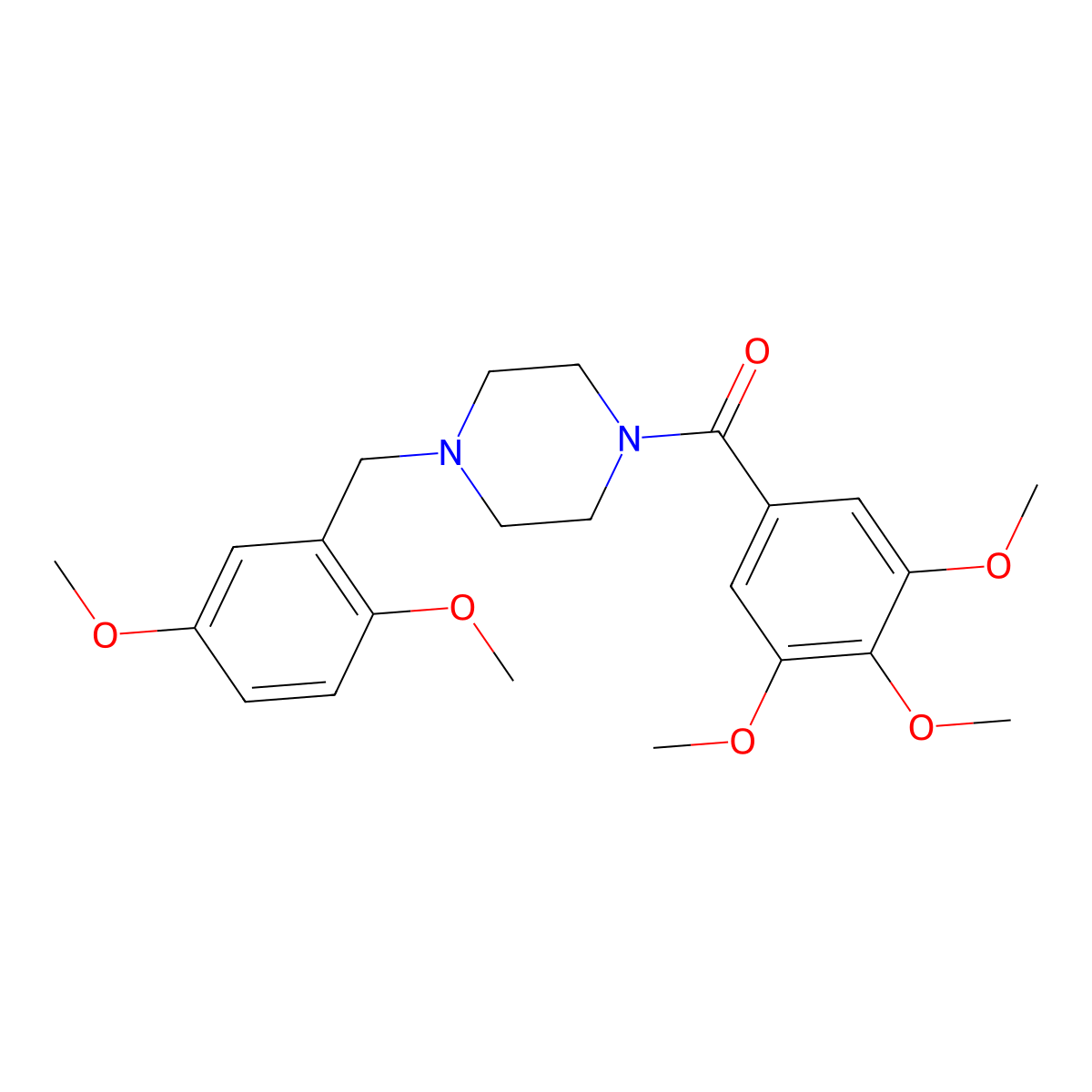 [4-[(2,5-Dimethoxyphenyl)methyl]piperazin-1-yl]-(3,4,5-trimethoxyphenyl)methanone molecular structure, CAS 415942-32-4