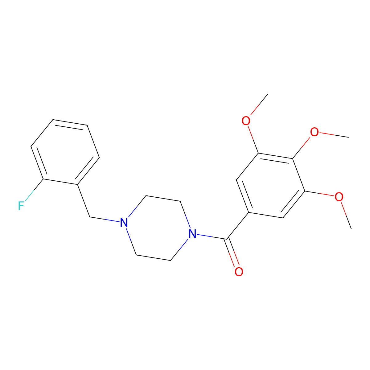 [4-[(2-Fluorophenyl)methyl]piperazin-1-yl]-(3,4,5-trimethoxyphenyl)methanone molecular structure, CAS 415942-34-6