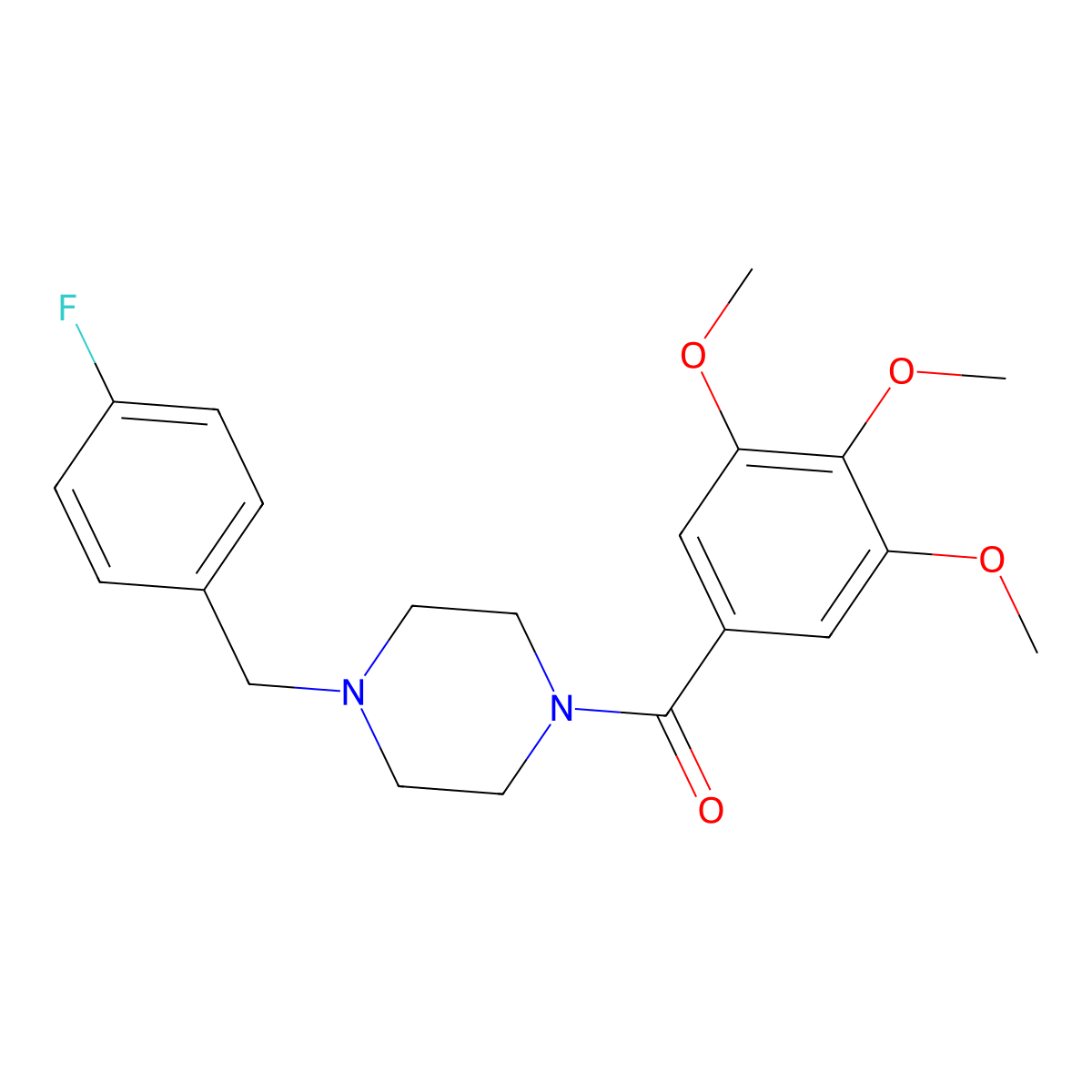 [4-[(4-Fluorophenyl)methyl]piperazin-1-yl]-(3,4,5-trimethoxyphenyl)methanone molecular structure, CAS 415942-35-7