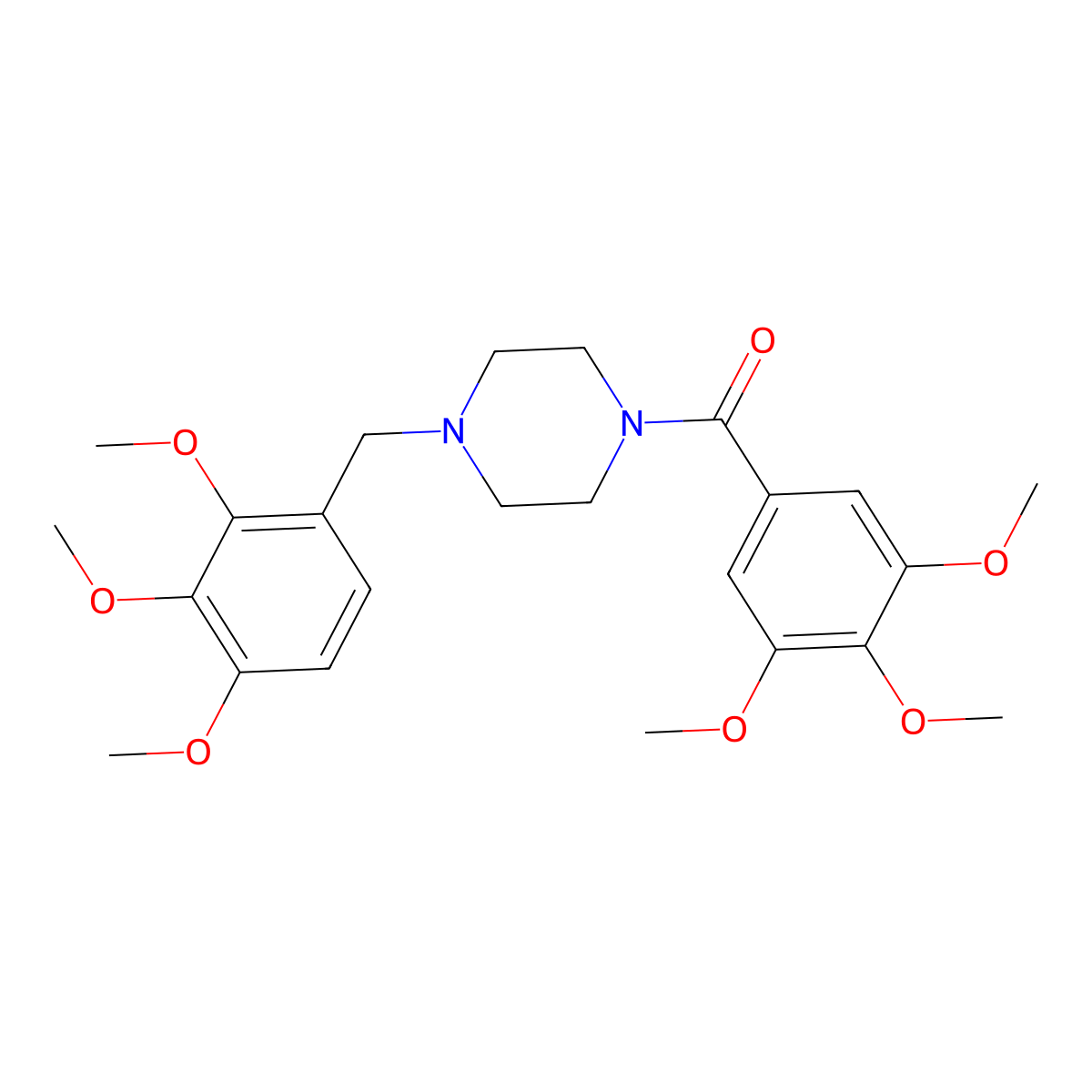 (3,4,5-Trimethoxyphenyl)-[4-[(2,3,4-trimethoxyphenyl)methyl]piperazin-1-yl]methanone molecular structure, CAS 415942-38-0
