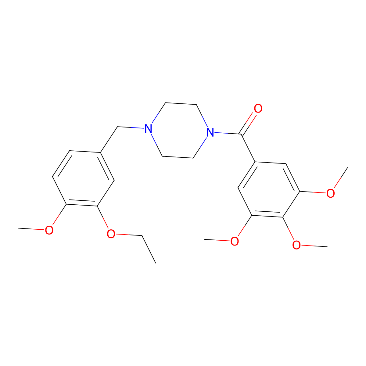 [4-[(3-Ethoxy-4-methoxyphenyl)methyl]piperazin-1-yl]-(3,4,5-trimethoxyphenyl)methanone molecular structure, CAS 415942-40-4