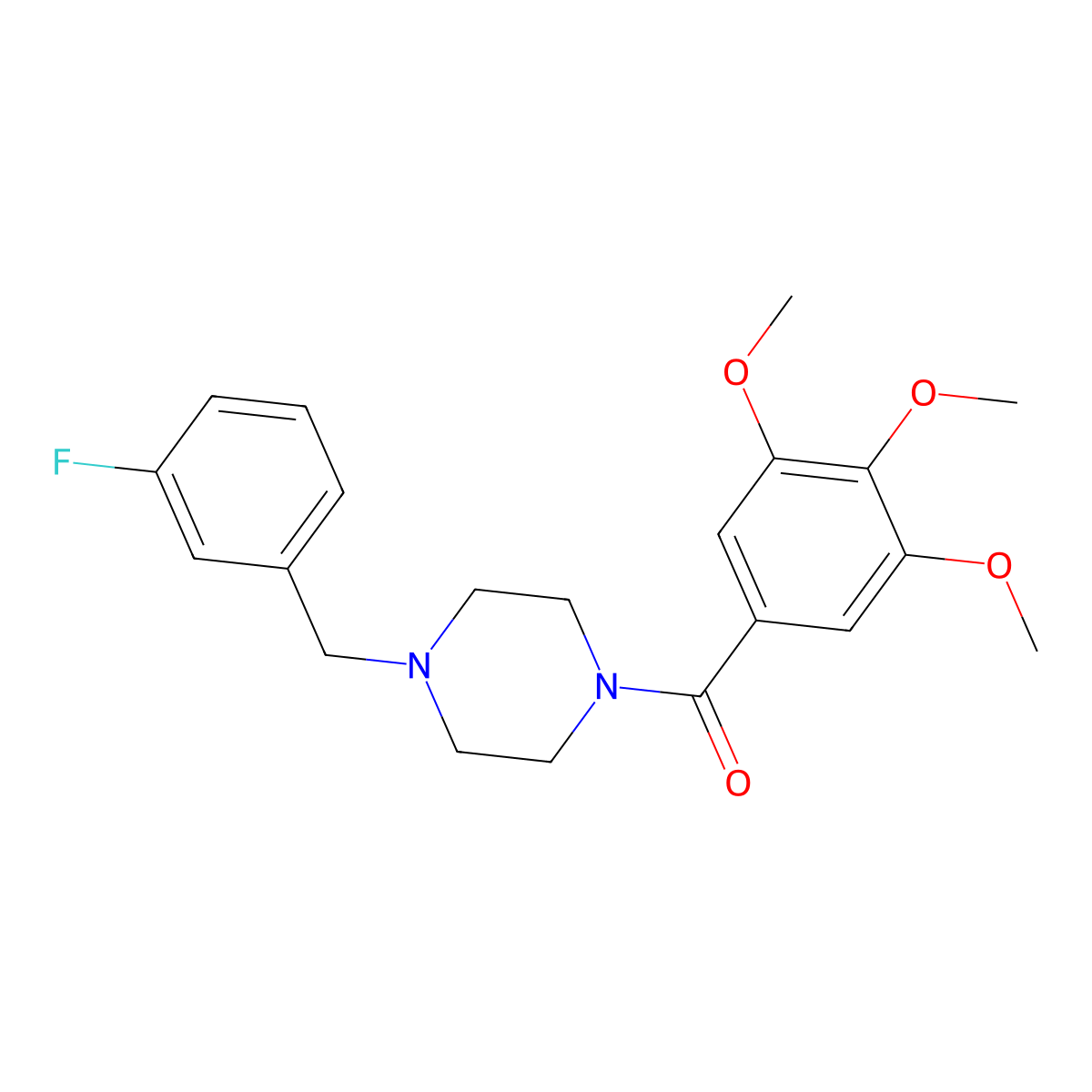 [4-[(3-Fluorophenyl)methyl]piperazin-1-yl]-(3,4,5-trimethoxyphenyl)methanone molecular structure, CAS 415942-42-6