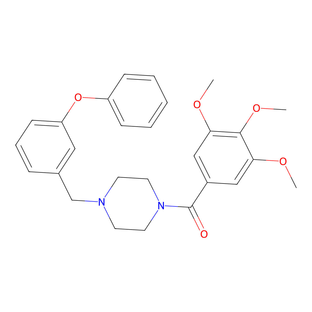 [4-[(3-Phenoxyphenyl)methyl]piperazin-1-yl]-(3,4,5-trimethoxyphenyl)methanone molecular structure, CAS 415942-43-7