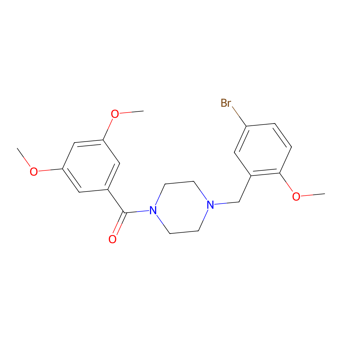 [4-(5-Bromo-2-methoxy-benzyl)-piperazin-1-yl]-(3,5-dimethoxy-phenyl)-methanone molecular structure, CAS 415942-45-9
