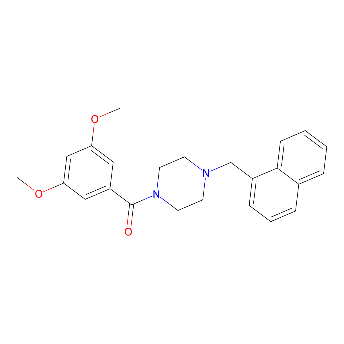 (3,5-Dimethoxyphenyl)-[4-(naphthalen-1-ylmethyl)piperazin-1-yl]methanone molecular structure, CAS 415942-51-7