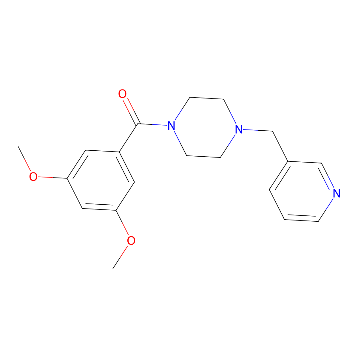 (3,5-Dimethoxyphenyl)-[4-(pyridin-3-ylmethyl)piperazin-1-yl]methanone molecular structure, CAS 415942-56-2