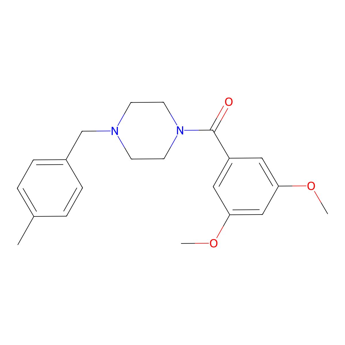 (3,5-Dimethoxyphenyl)-[4-[(4-methylphenyl)methyl]piperazin-1-yl]methanone molecular structure, CAS 415942-59-5