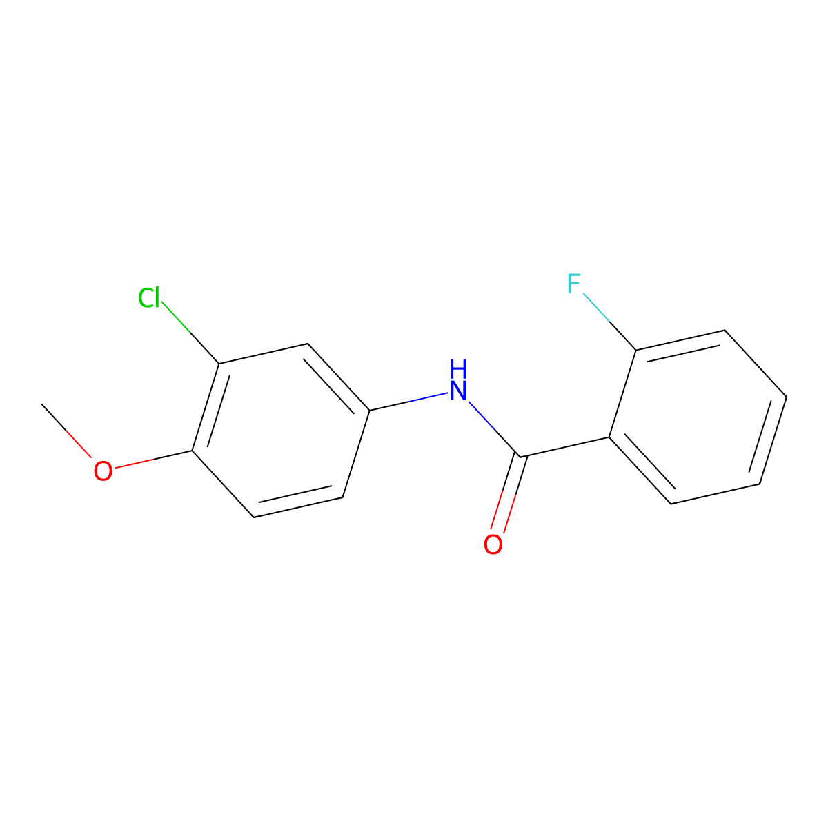 N-(3-chloro-4-methoxyphenyl)-2-fluorobenzamide molecular structure, CAS 415943-80-5