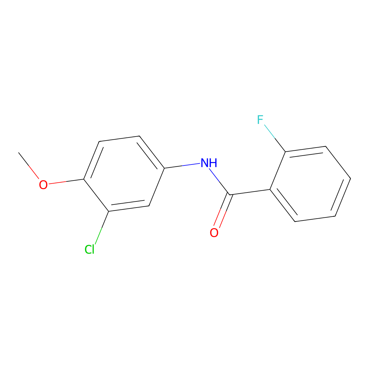N-(3-chloro-4-methoxyphenyl)-2-fluorobenzamide molecular structure, CAS 415943-80-5