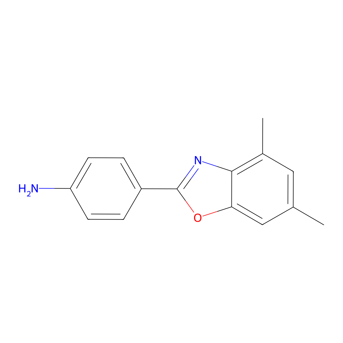 4-(4,6-Dimethyl-1,3-benzoxazol-2-yl)aniline molecular structure, CAS 415943-89-4