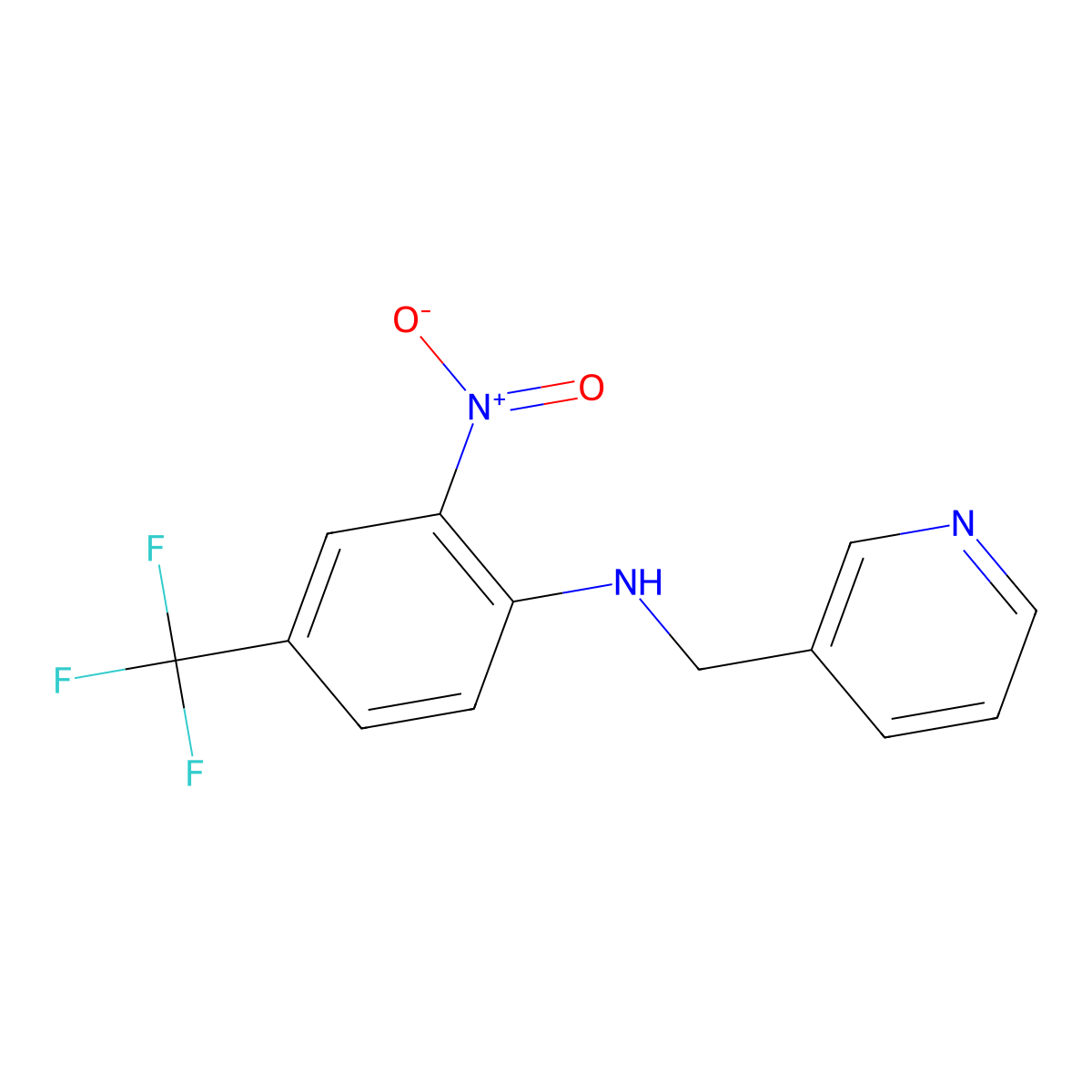 2-nitro-N-(pyridin-3-ylmethyl)-4-(trifluoromethyl)aniline molecular structure, CAS 415944-64-8