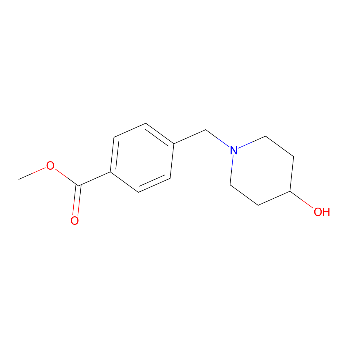 Methyl 4-((4-hydroxypiperidin-1-yl)methyl)benzoate molecular structure, CAS 415946-11-1