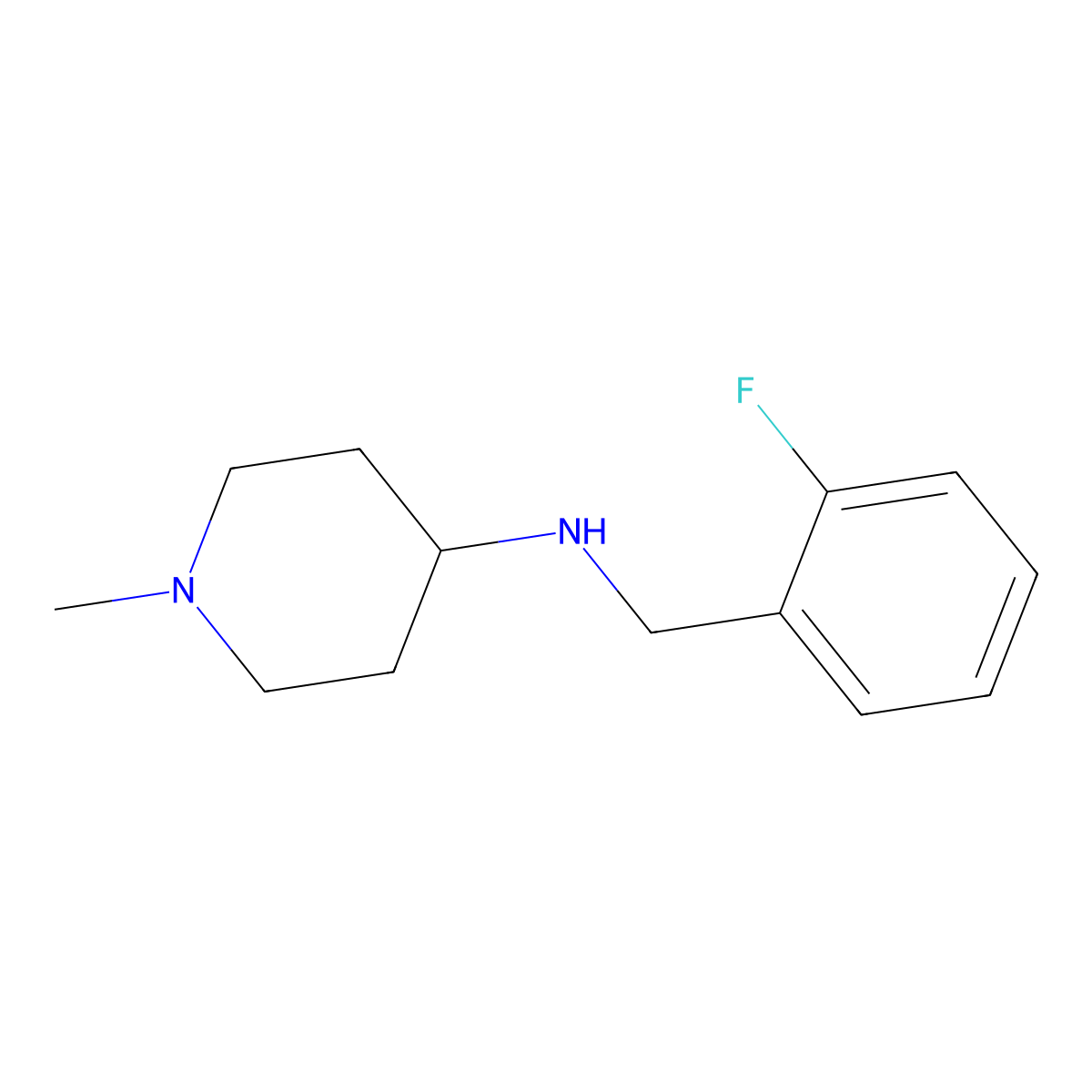 N-[(2-fluorophenyl)methyl]-1-methylpiperidin-4-amine molecular structure, CAS 415946-43-9