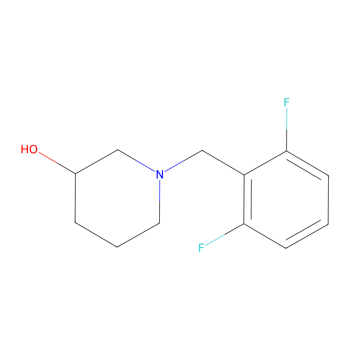 1-(2,6-Difluorobenzyl)piperidin-3-ol molecular structure, CAS 415946-68-8