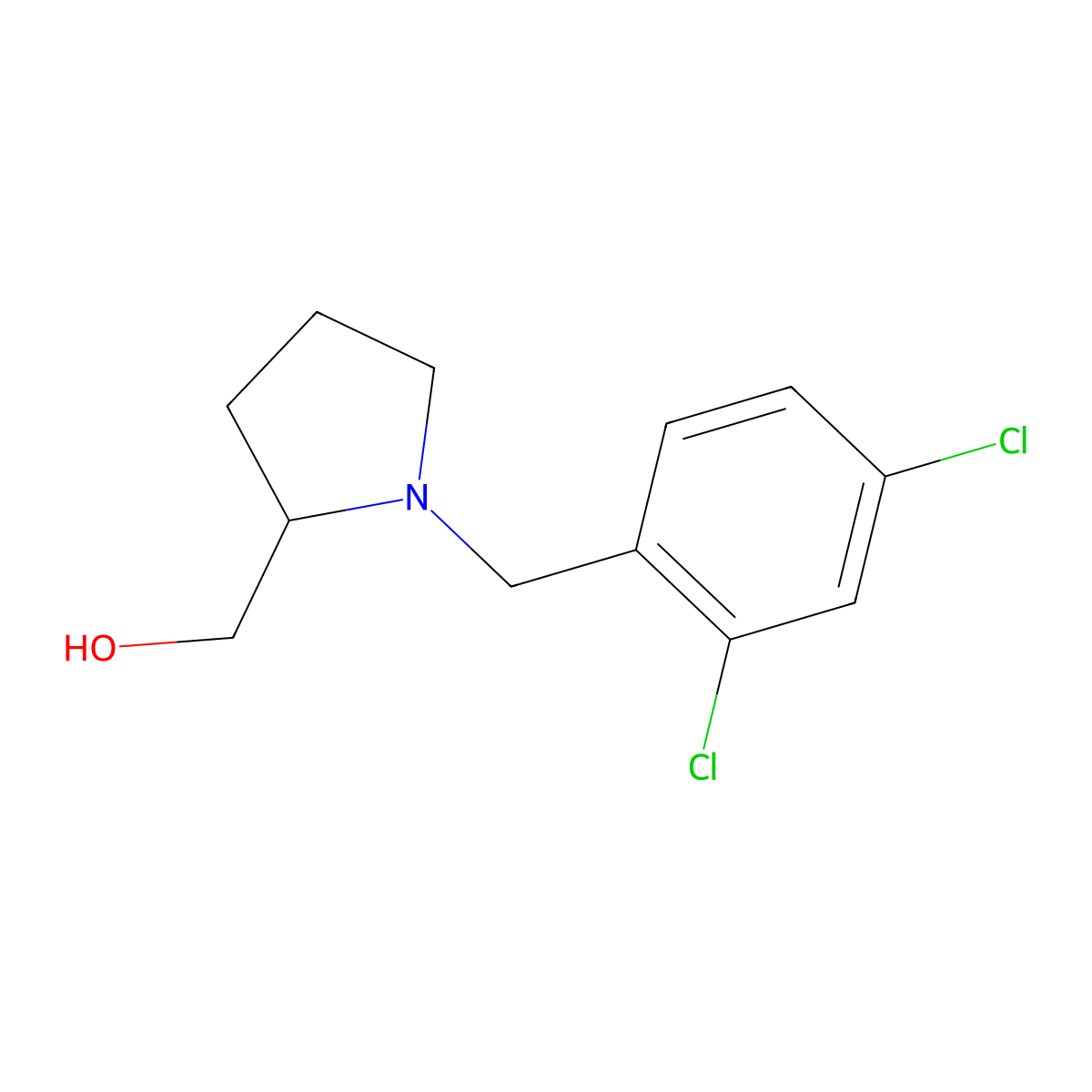 [1-(2,4-Dichloro-benzyl)-pyrrolidin-2-yl]-methanol molecular structure, CAS 415946-99-5