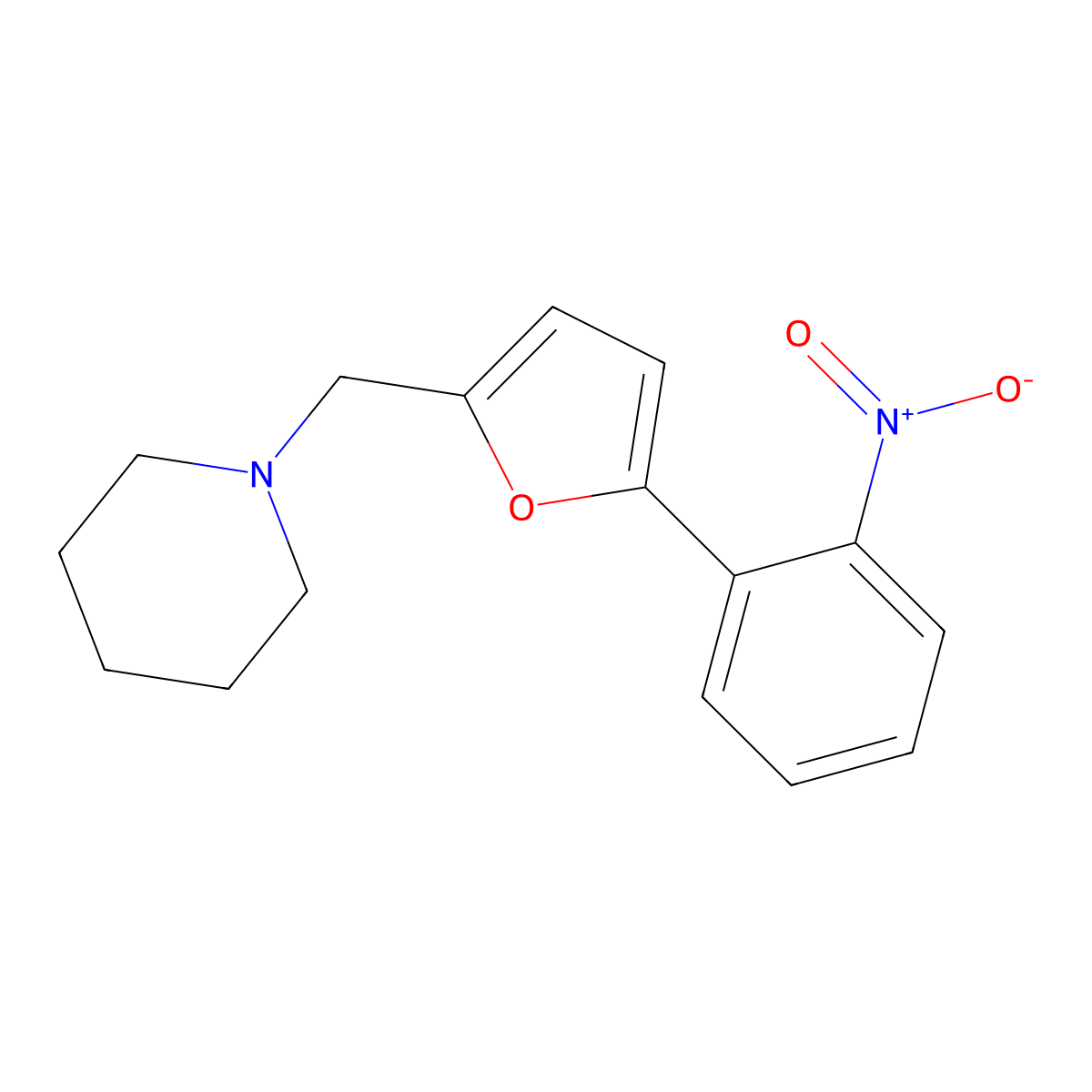 1-[[5-(2-Nitrophenyl)furan-2-yl]methyl]piperidine molecular structure, CAS 415947-25-0