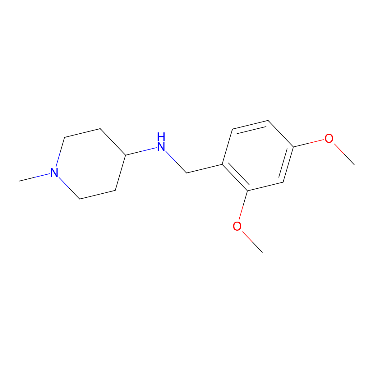 N-[(2,4-dimethoxyphenyl)methyl]-1-methylpiperidin-4-amine molecular structure, CAS 415947-39-6